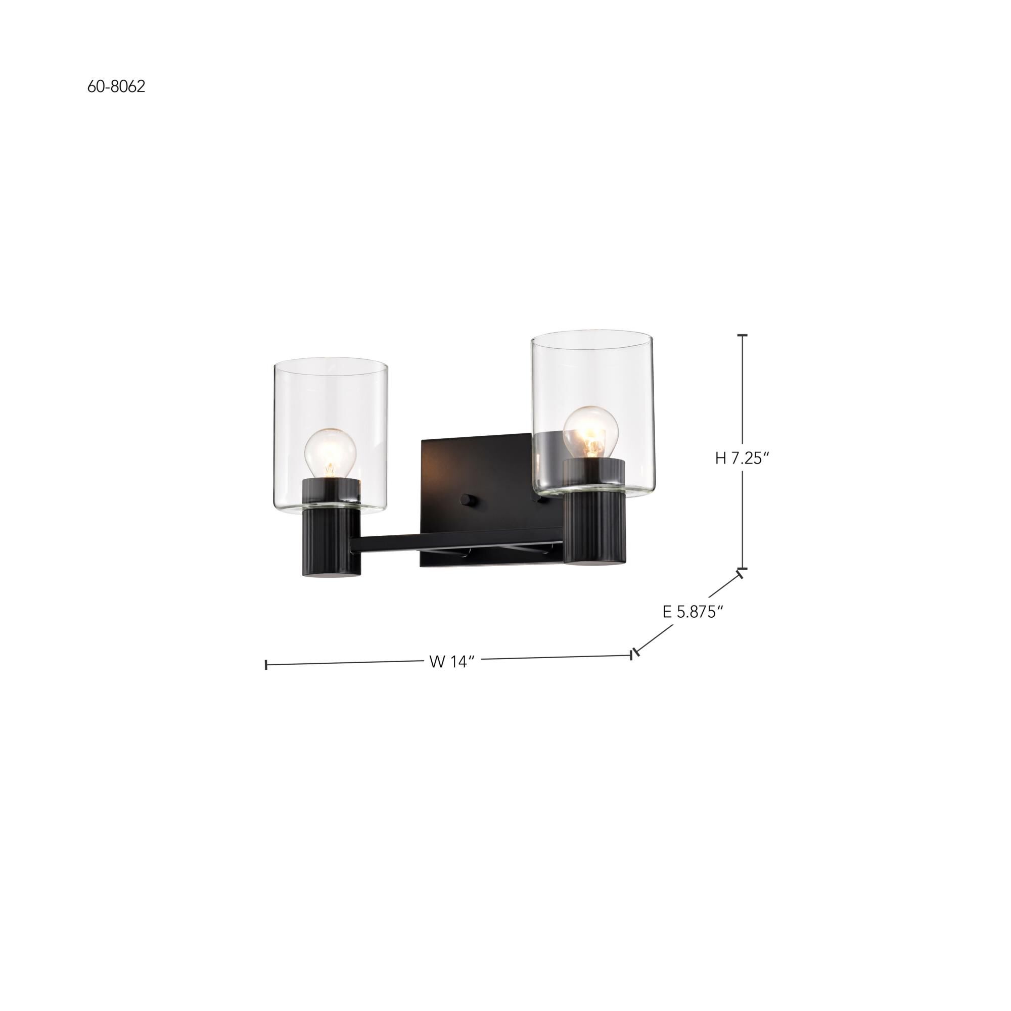 Shown in Matte Black finish and Clear glass