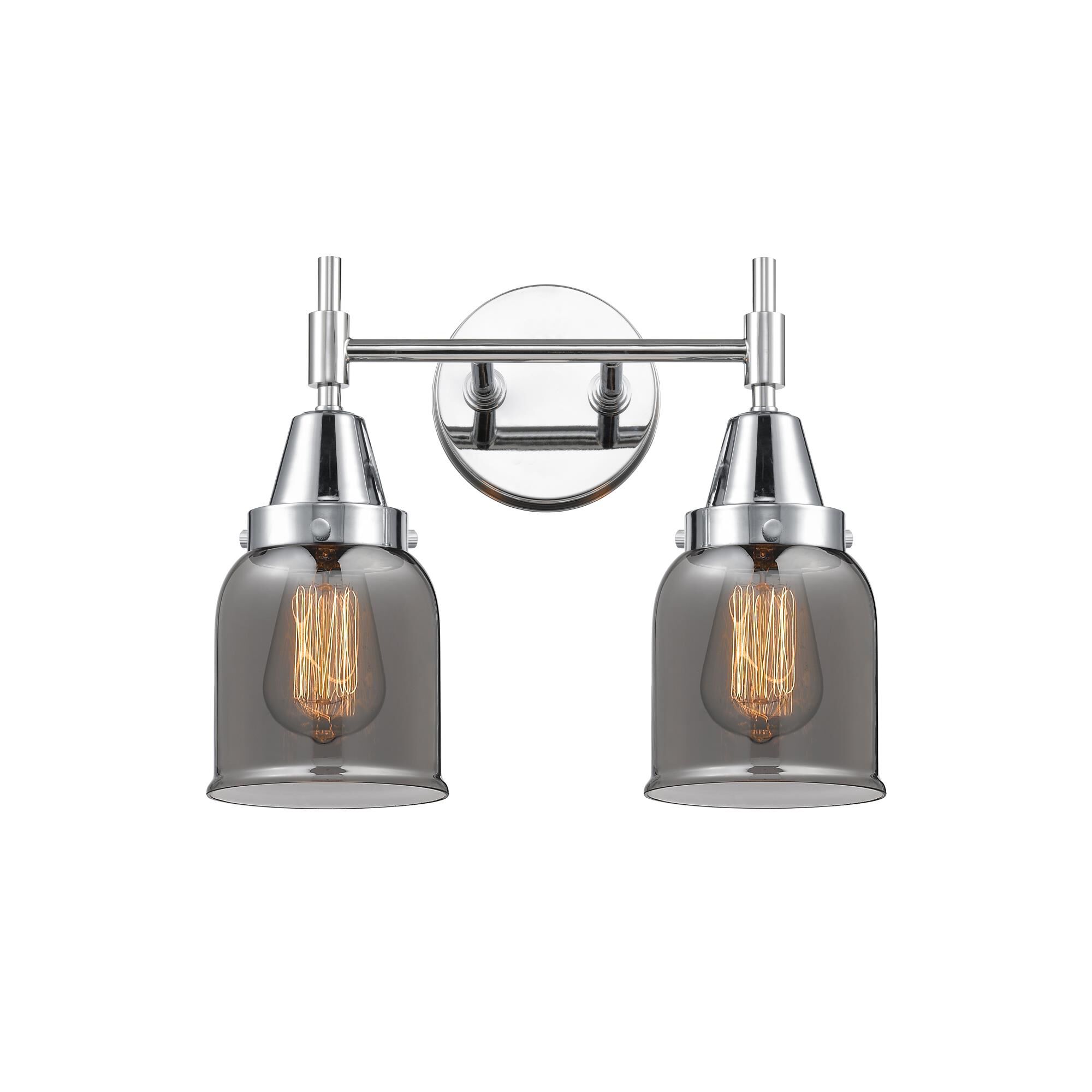 Shown in Polished Chrome finish and Plated Smoke Large Cone glass