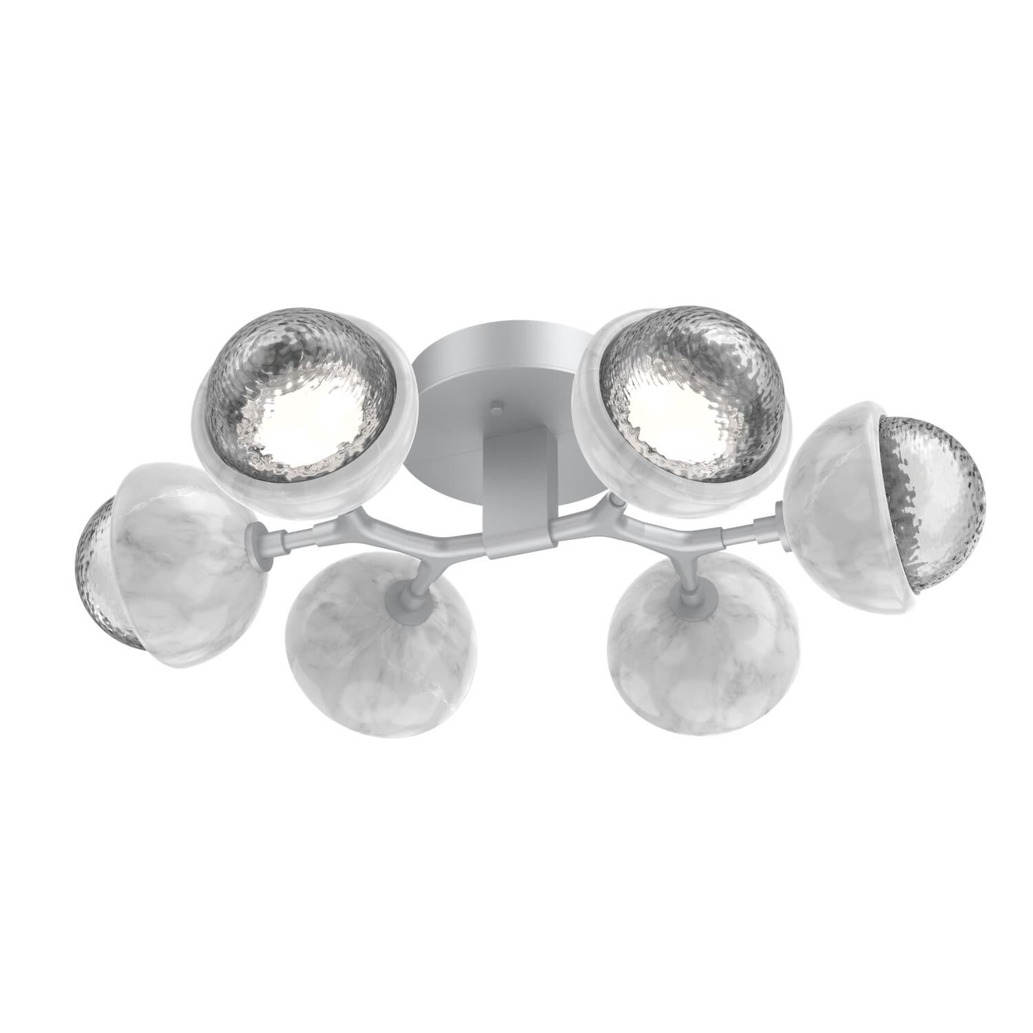 Shown in Classic Silver finish and Clear glass and White Marble accent