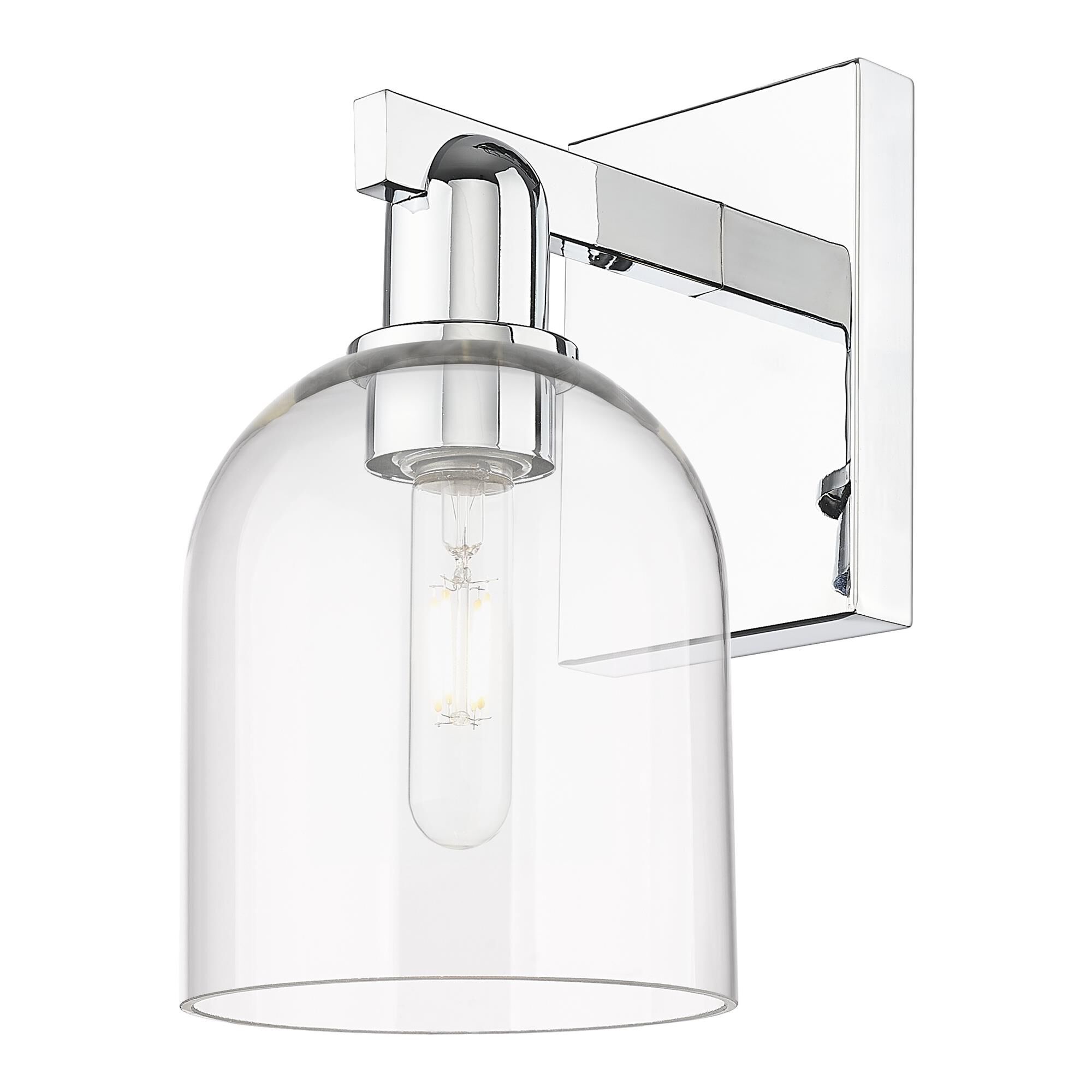 Shown in Polished Chrome finish and Clear glass