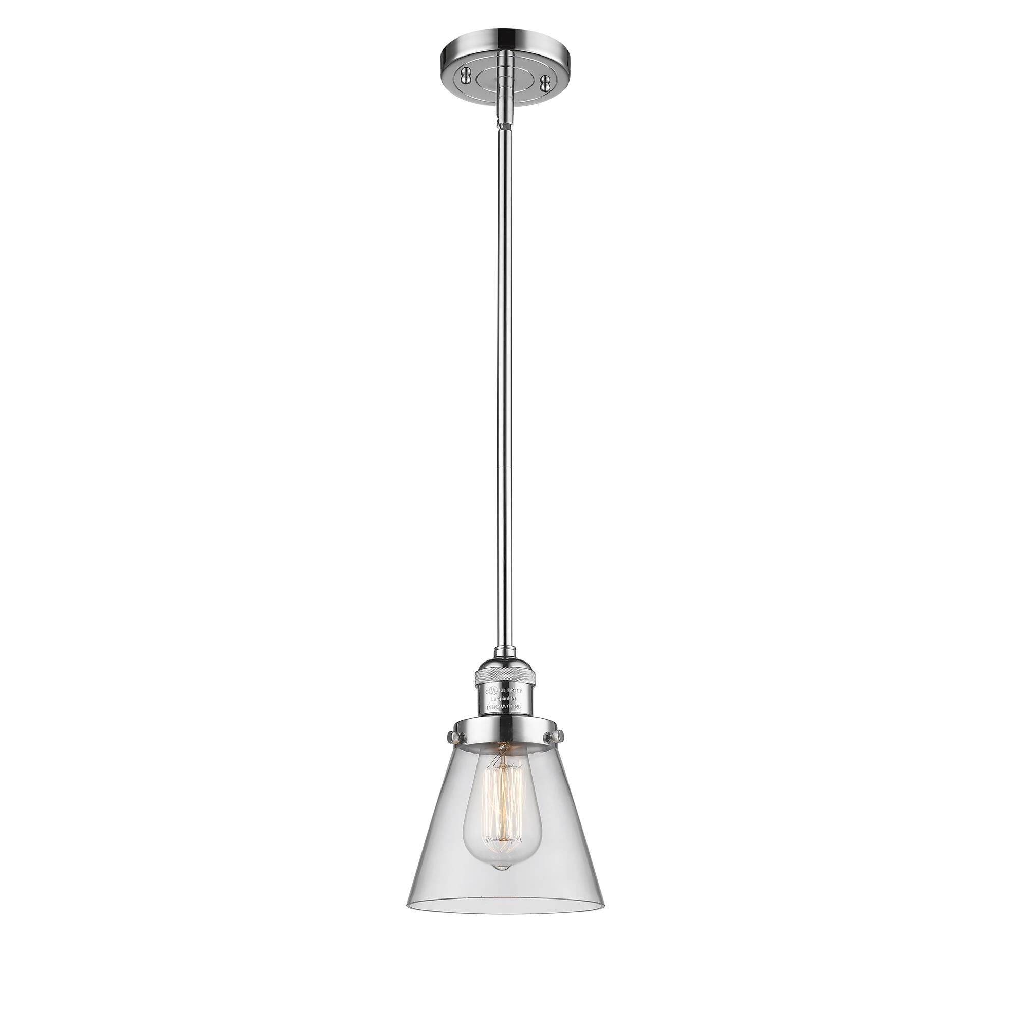 Shown in Polished Chrome finish and Clear Small Cone glass and Stem accent