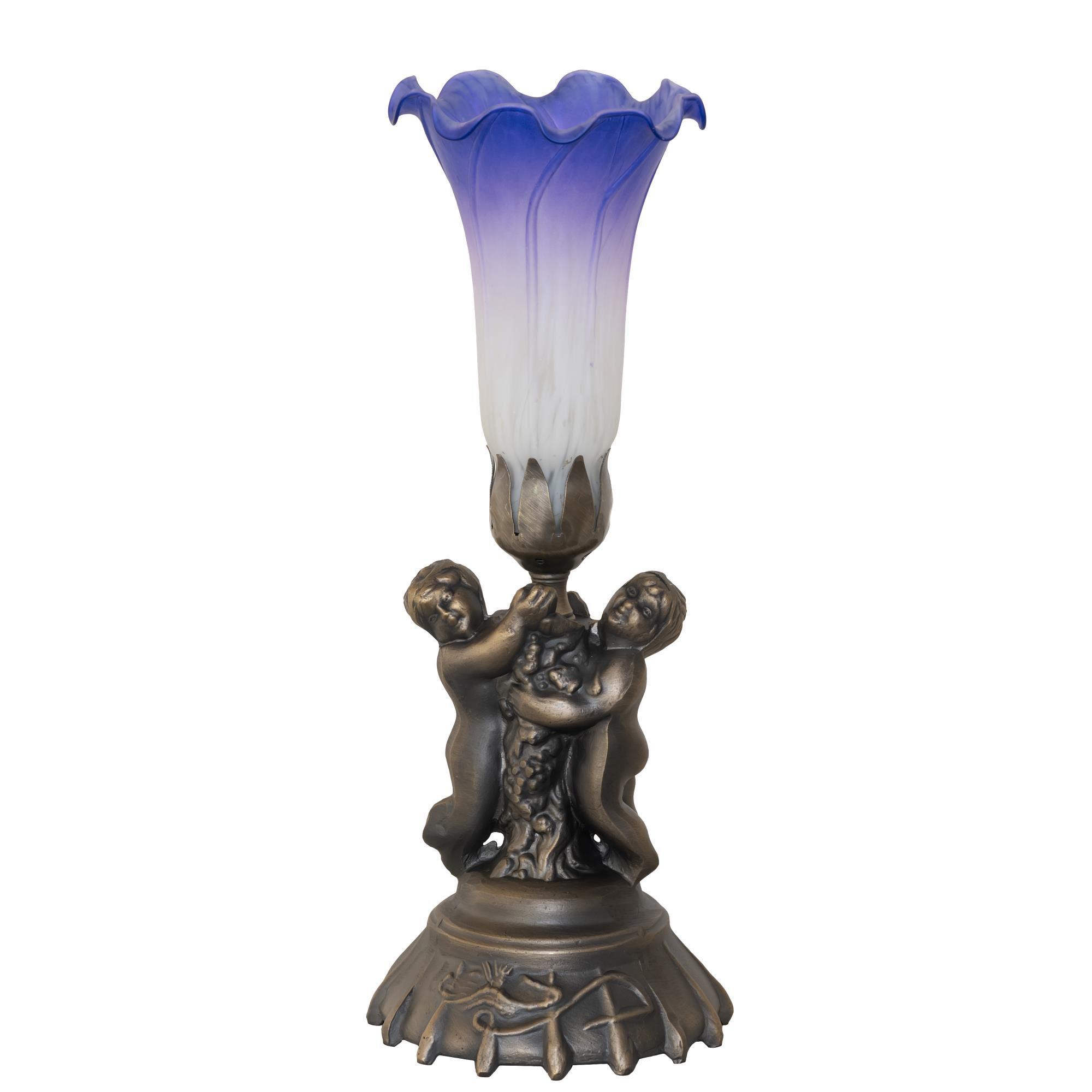 Blue and White 13 Inch Accent Lamp by Meyda Lighting