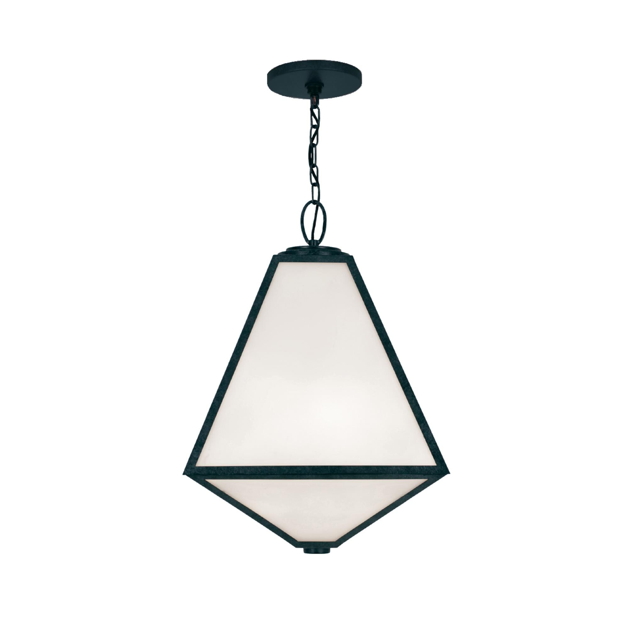 Shown in Black Charcoal finish and White Opal glass