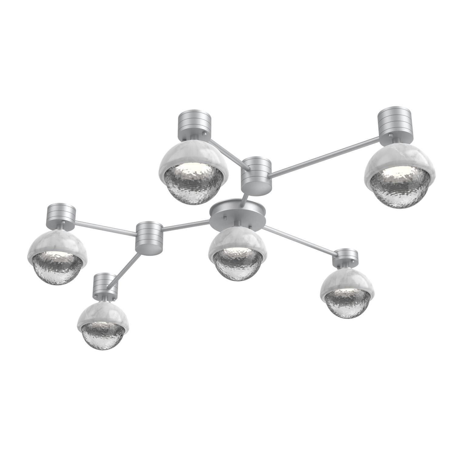Shown in Classic Silver finish and Clear glass and White Marble accent