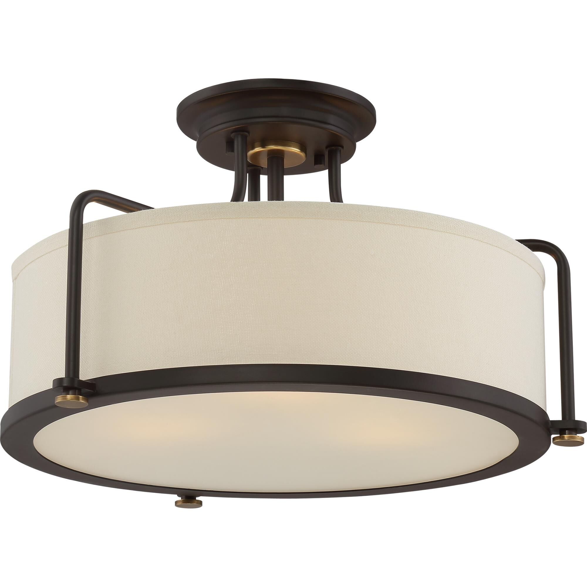 Calvary 17 Inch 3 Light Semi Flush Mount by Quoizel