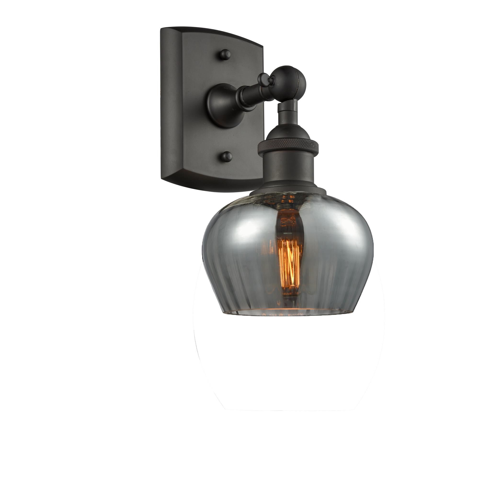 Shown in Oil Rubbed Bronze finish and Smoked Fluted glass