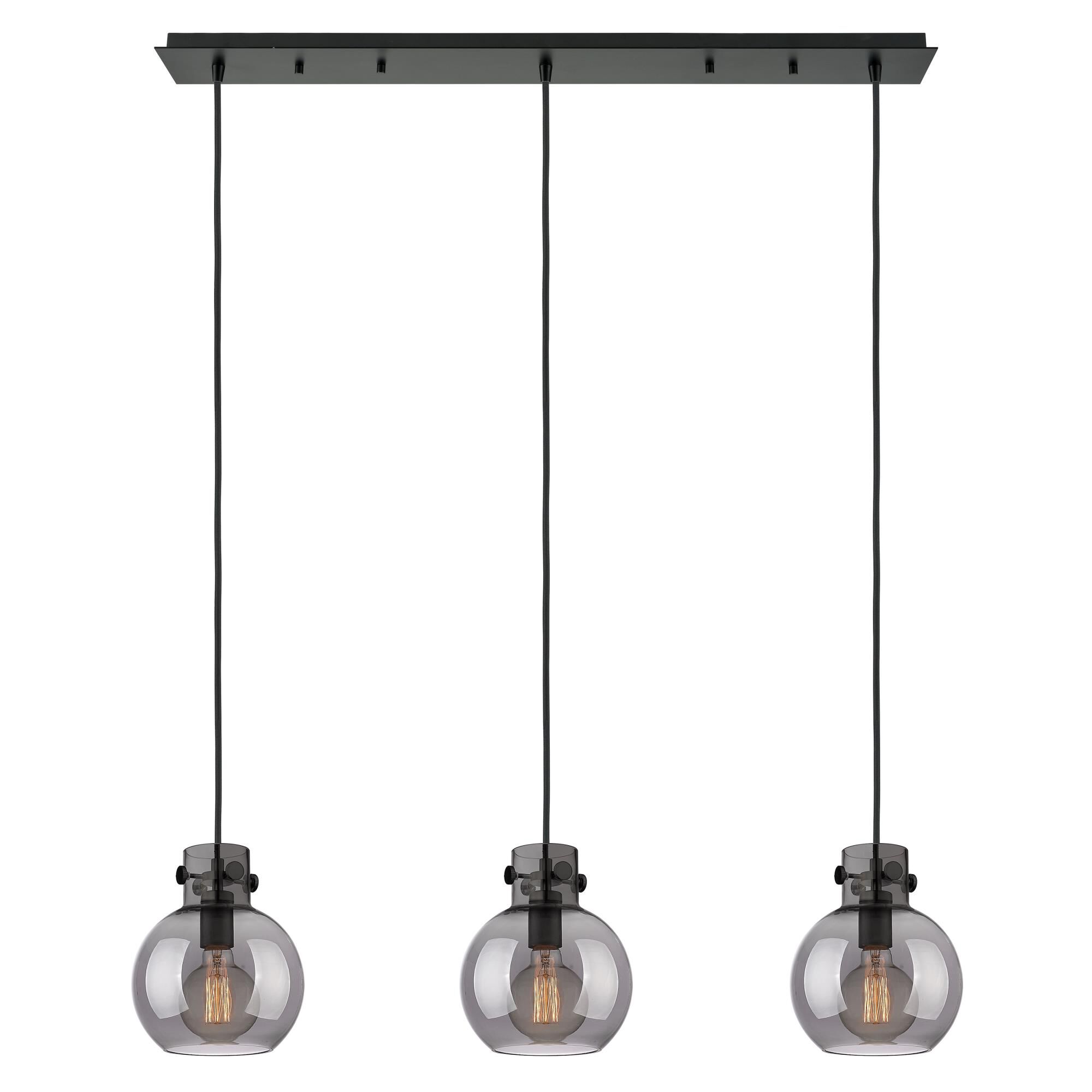 Shown in Matte Black finish and Light Smoke glass and Light Smoke Glass shade