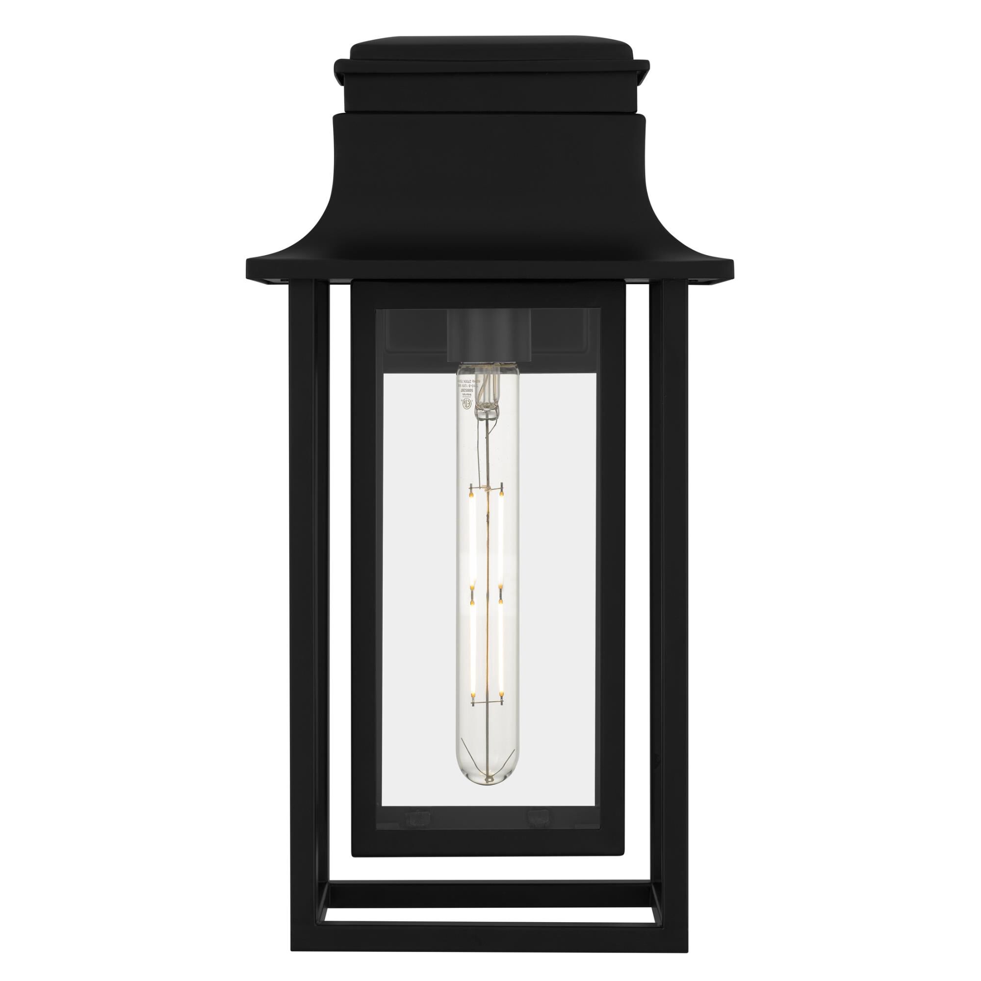 Shown in Matte Black finish and Glass shade