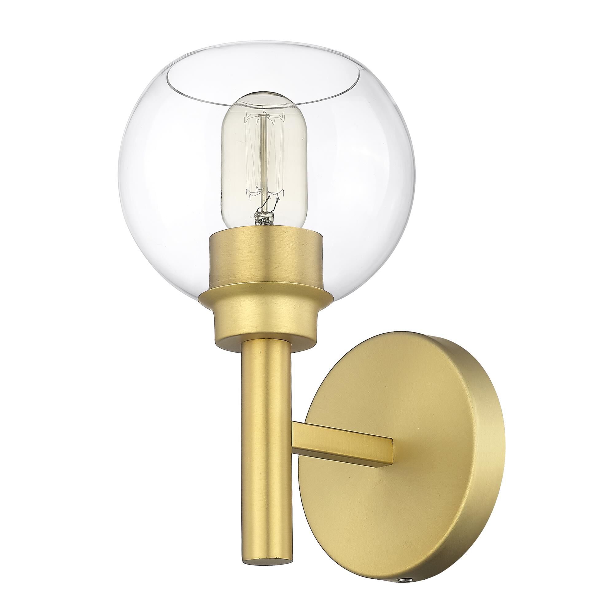 Shown in Brushed Gold finish and Clear glass