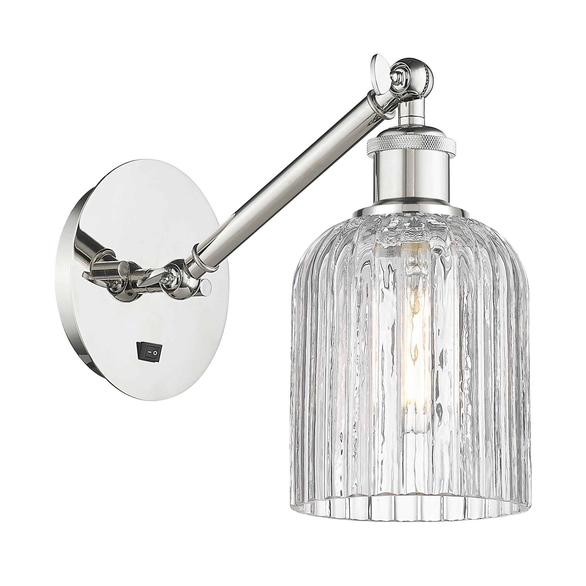 Shown in Polished Nickel finish and Clear glass