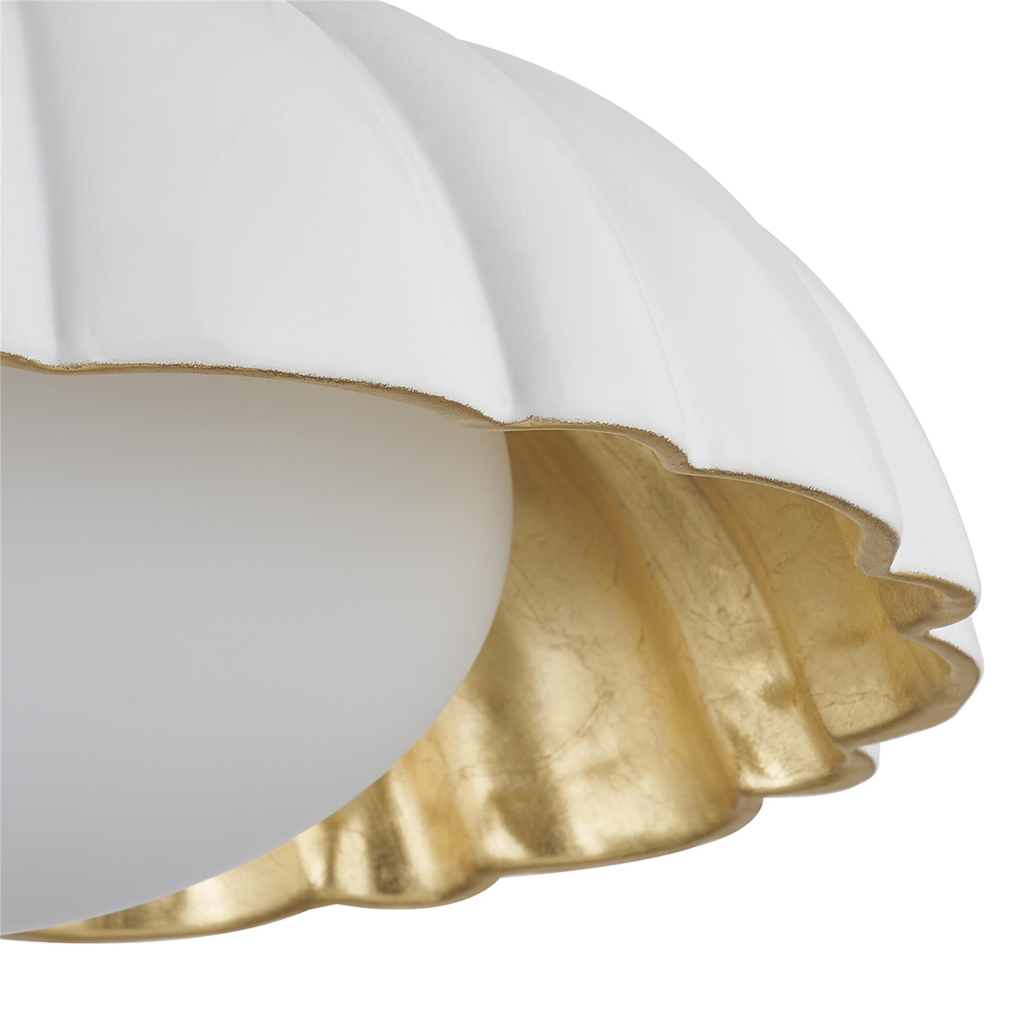 Shown in Aged Brass finish and Opal Glossy glass
