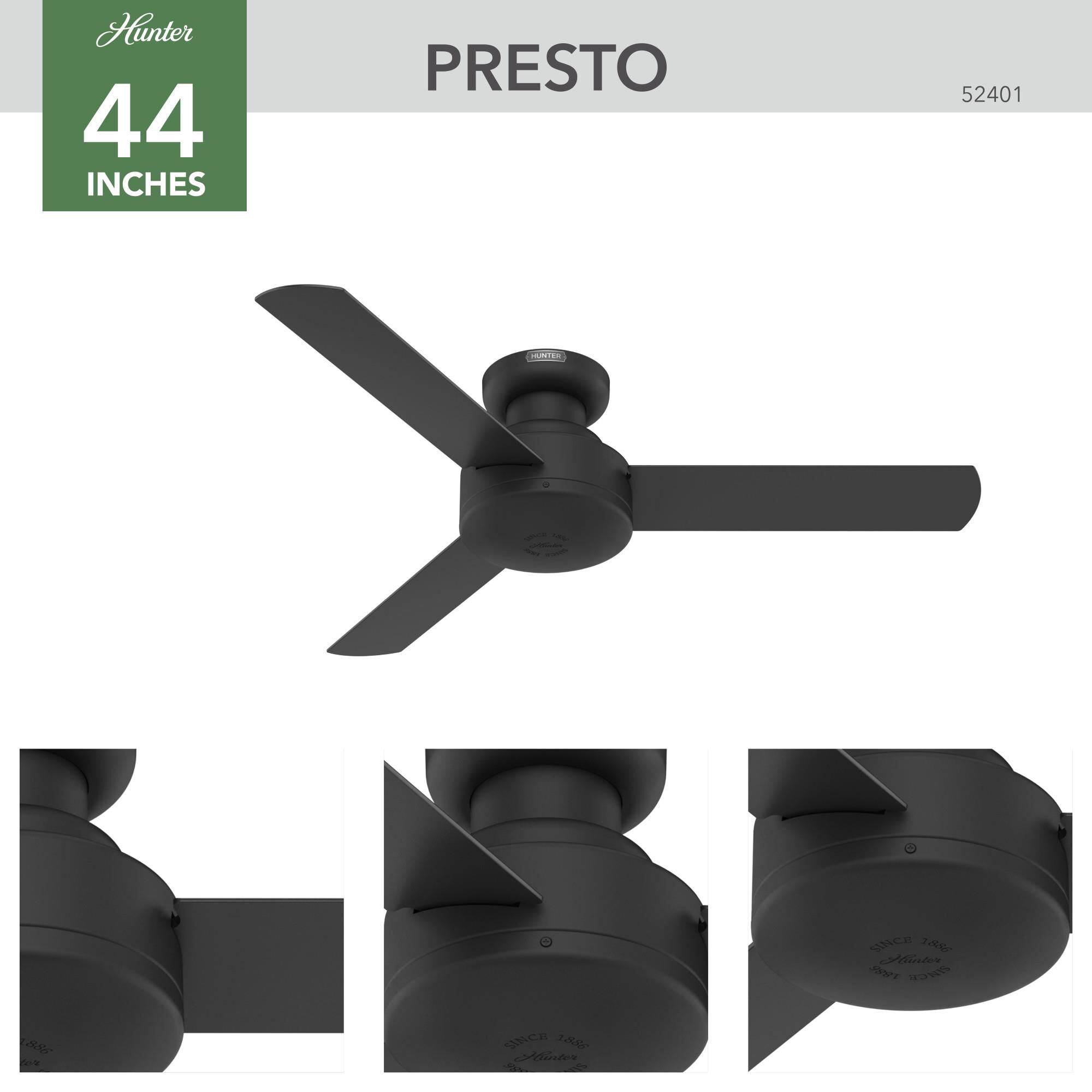 Presto 44 Inch Flush Mount Fan by Hunter Fan