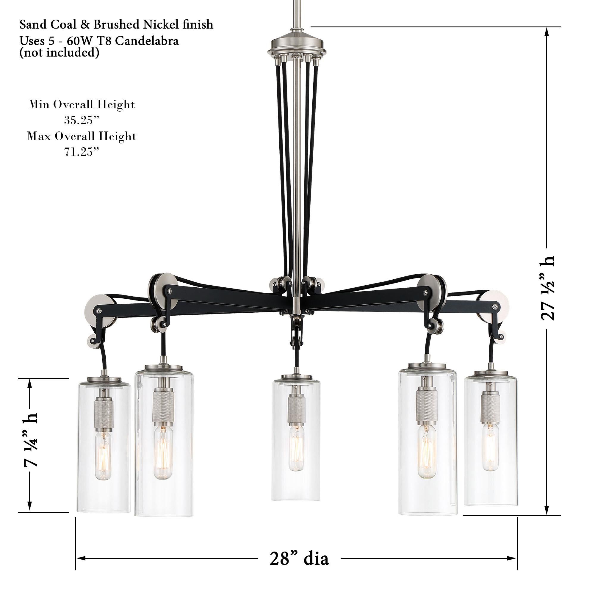 Pullman Junction 28 Inch 5 Light Chandelier by Minka Lavery
