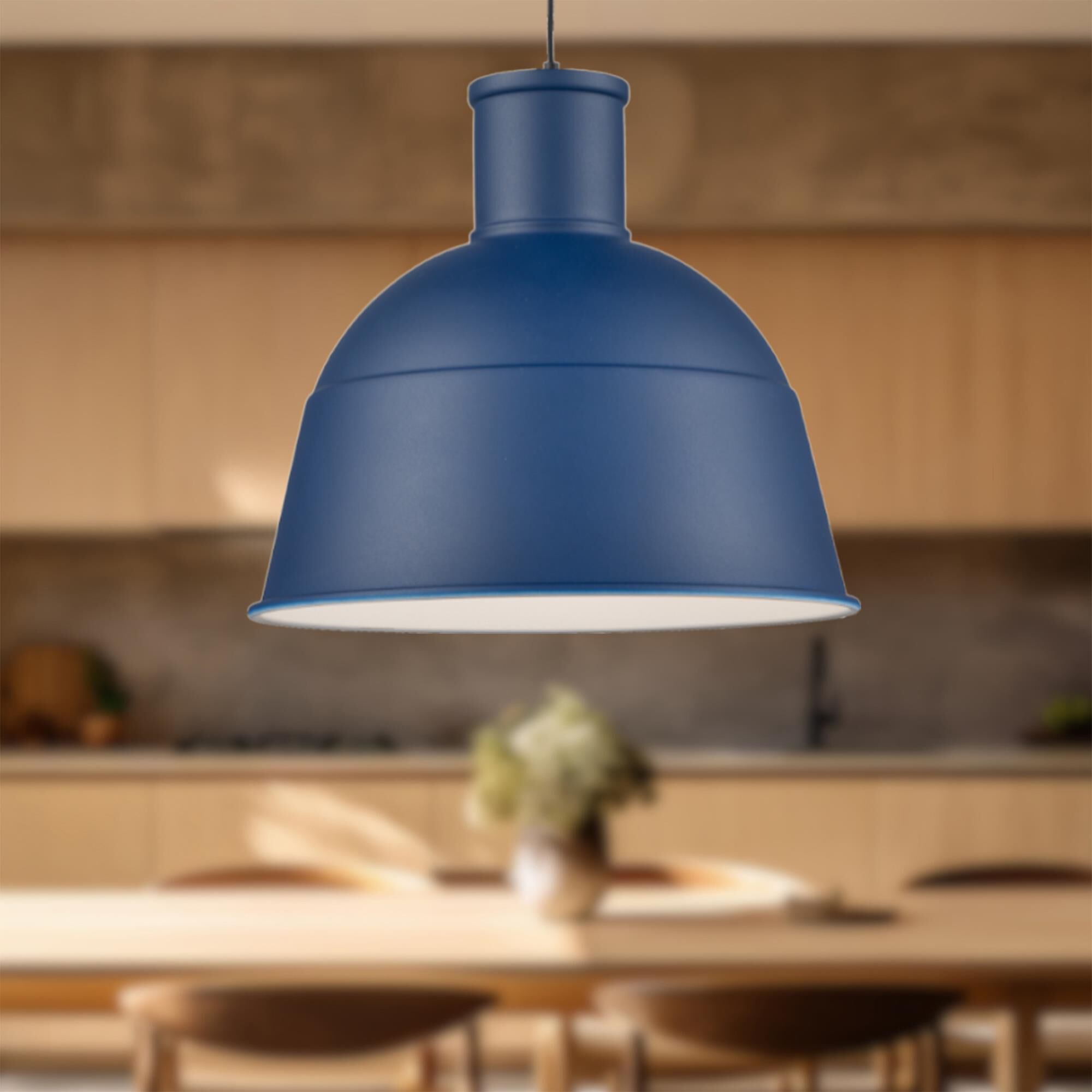 Shown in Indigo Blue finish and Aluminium shade