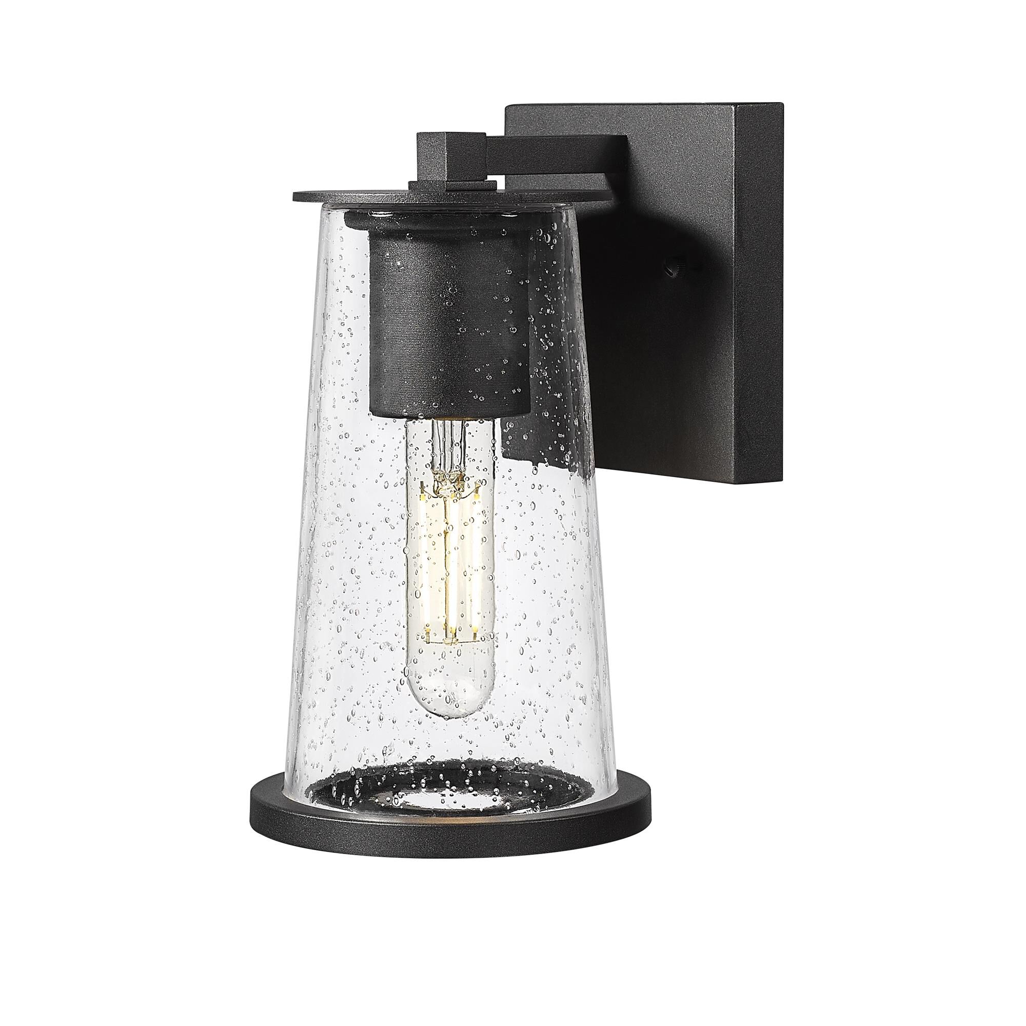 Shown in Sand Black finish and Clear Seedy glass and Clear Seedy shade