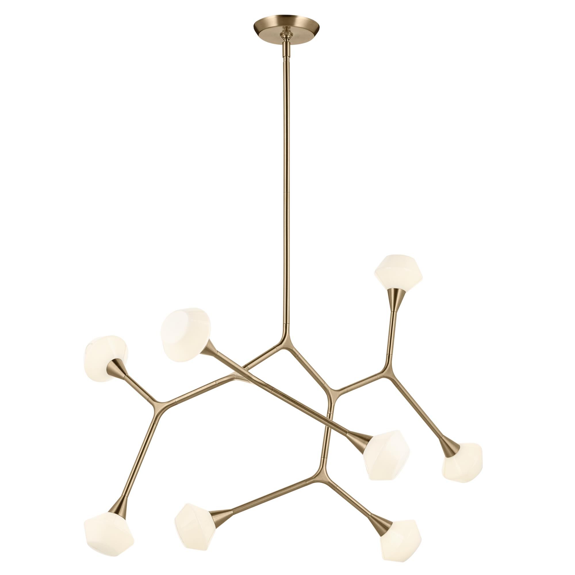 Shown in Champagne Bronze finish and Opal glass