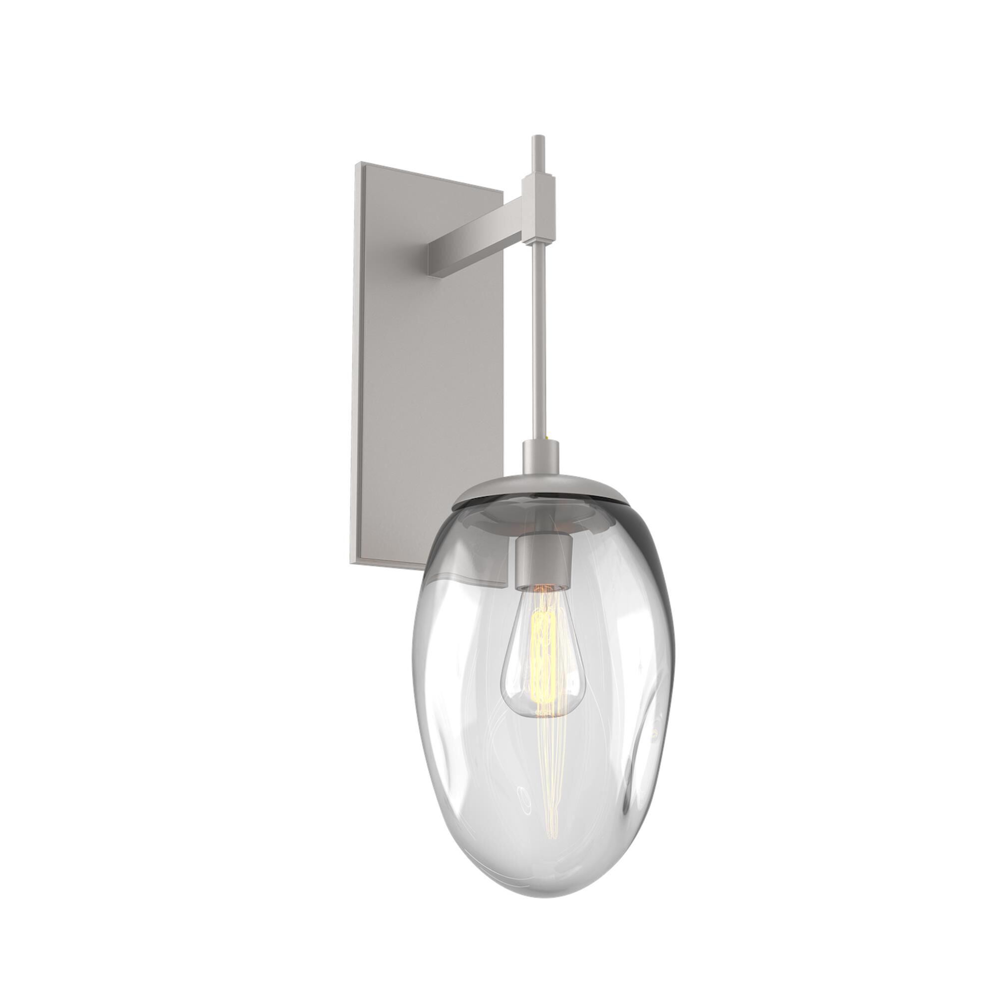 Shown in Metallic Beige Silver finish and Blown Clear glass