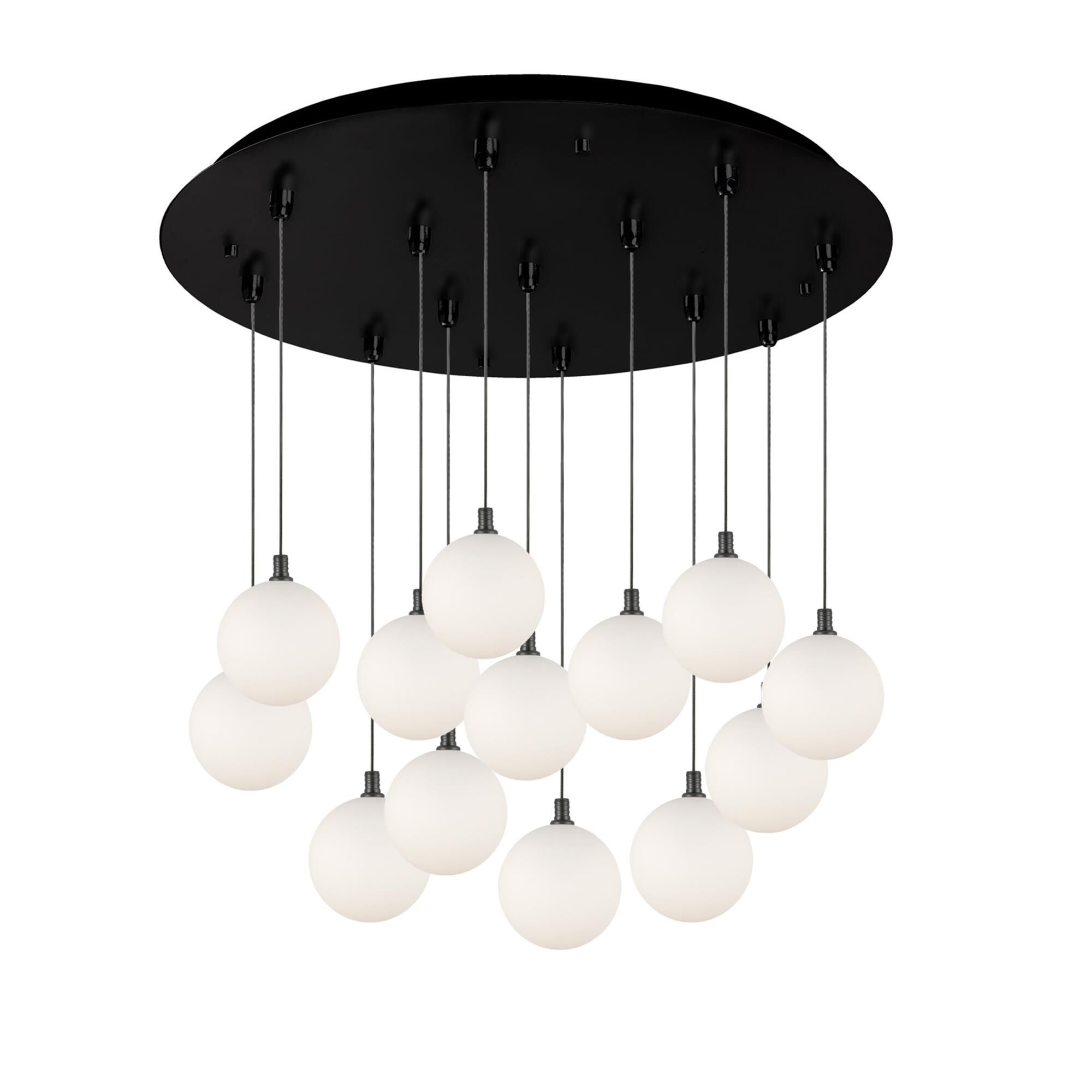 Shown in Black finish and Opal glass