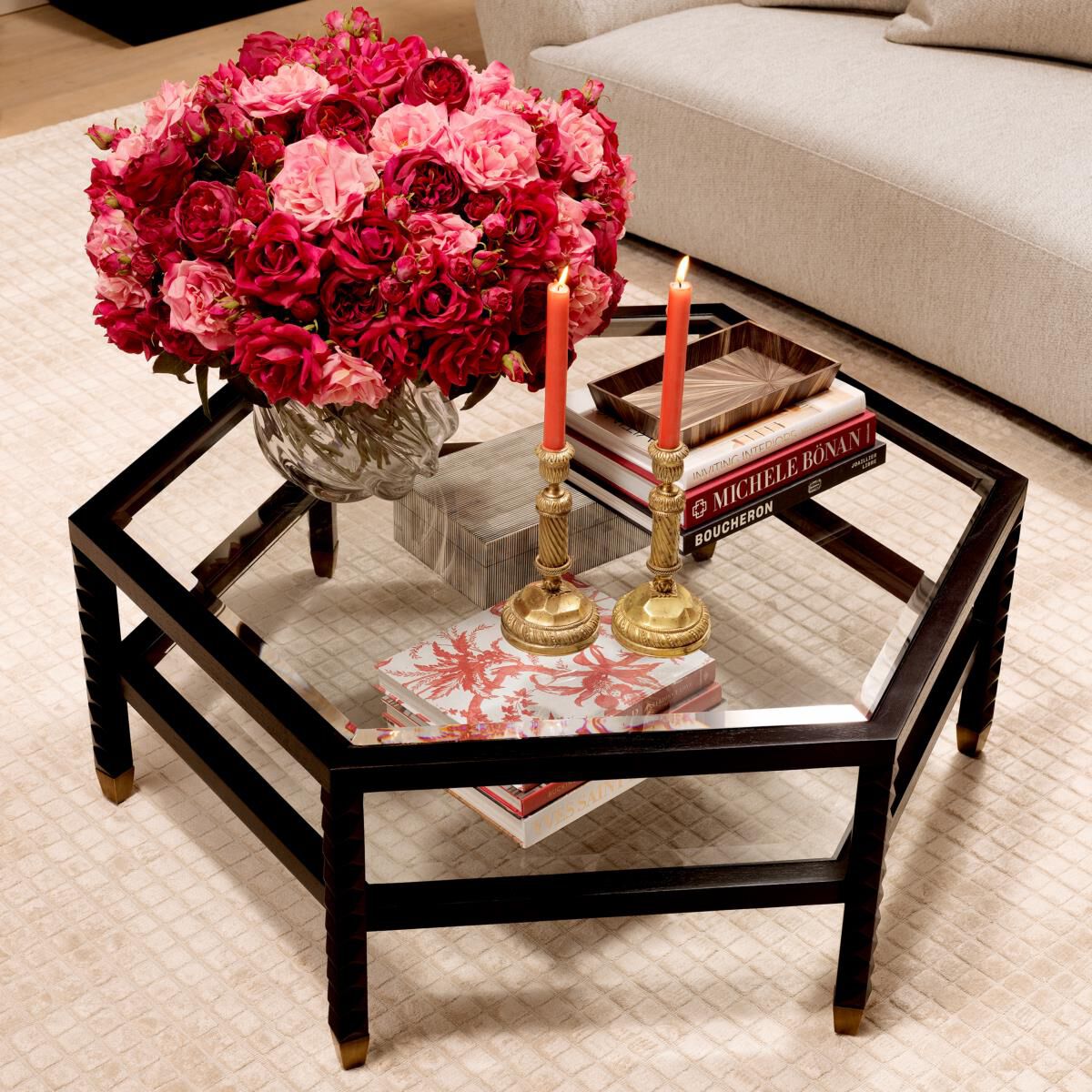 Shown in Straw Marquetry Brown finish