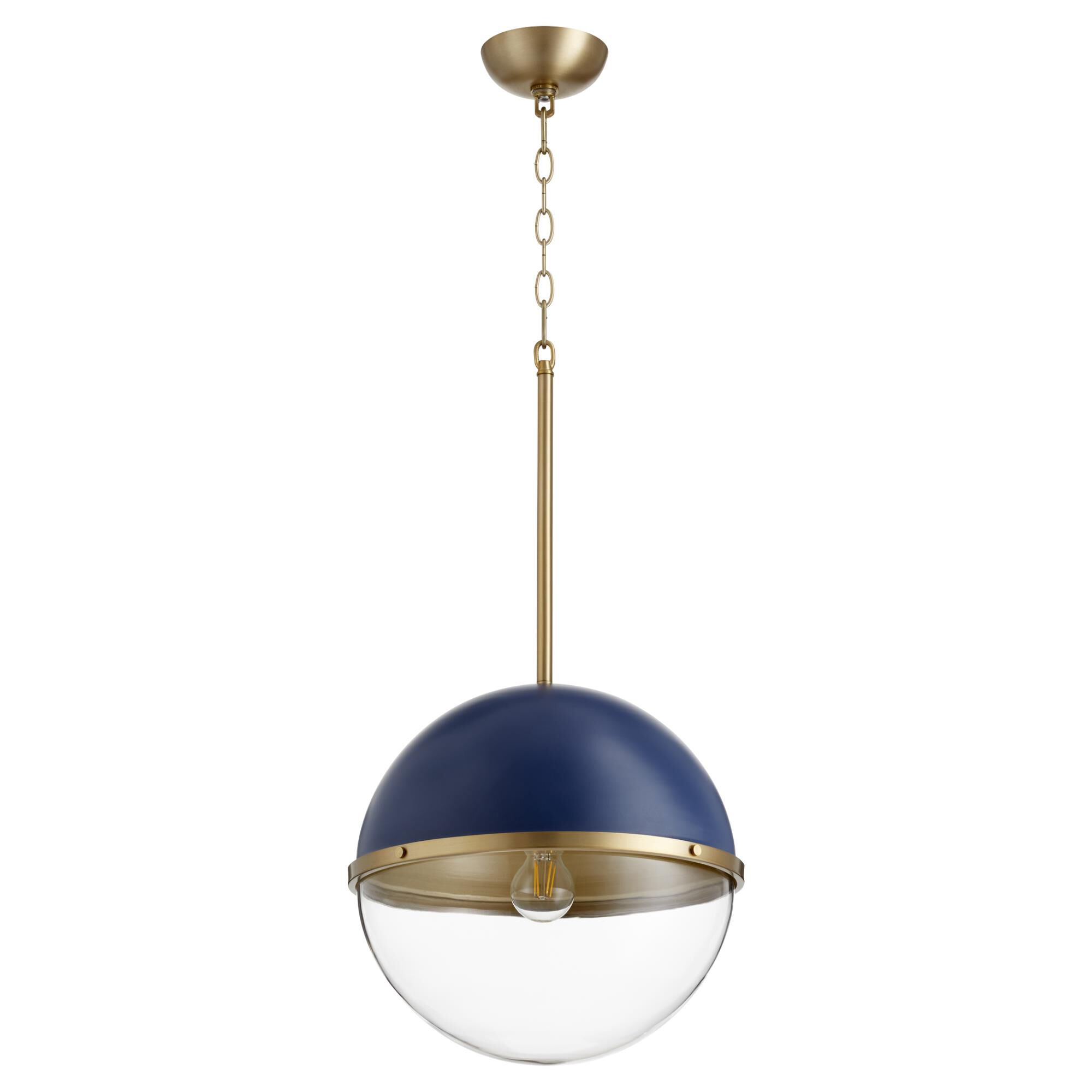 Shown in Blue W/ Aged Brass finish