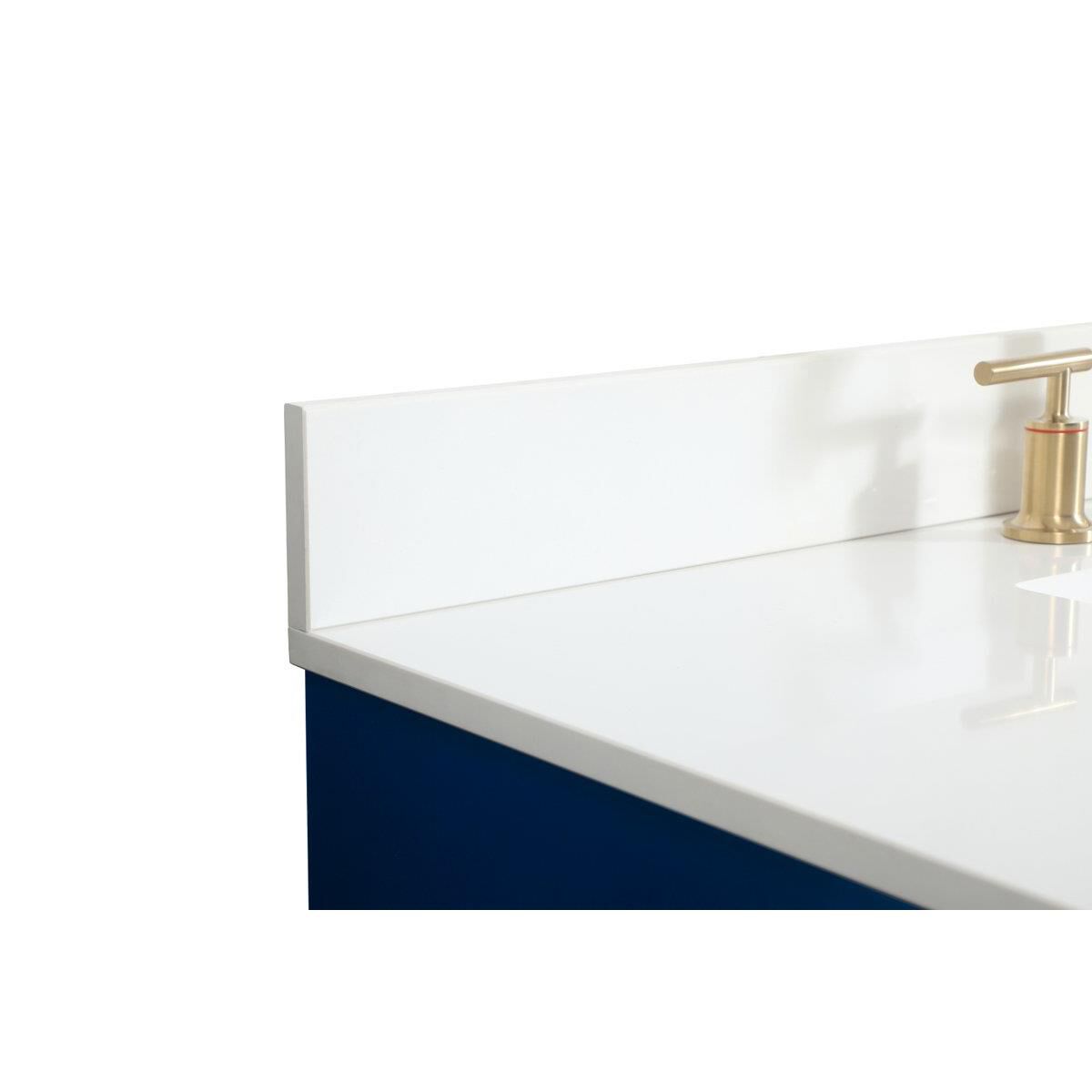 Shown in Blue finish and With Backsplash accent