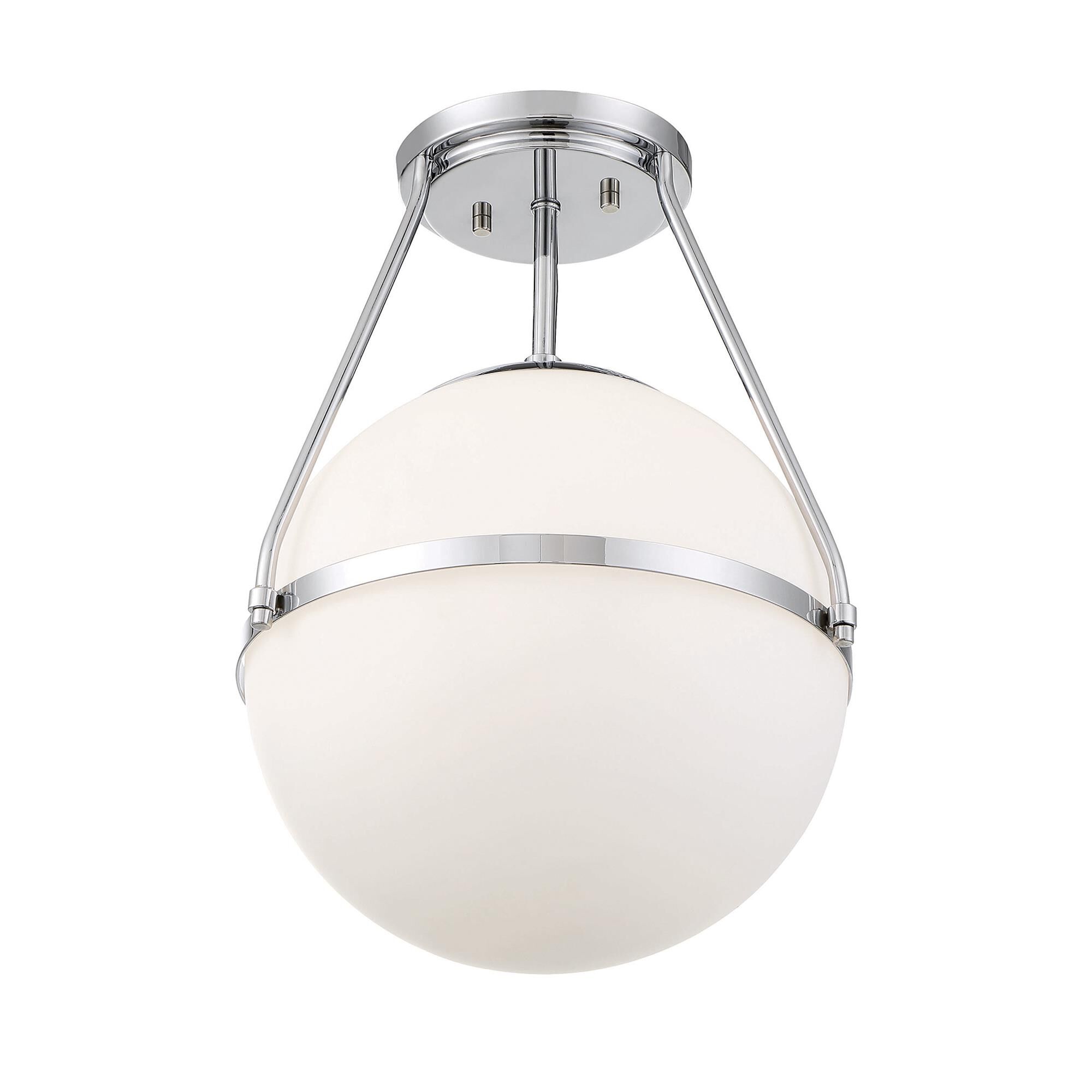 Shown in Chrome finish and White Opal glass