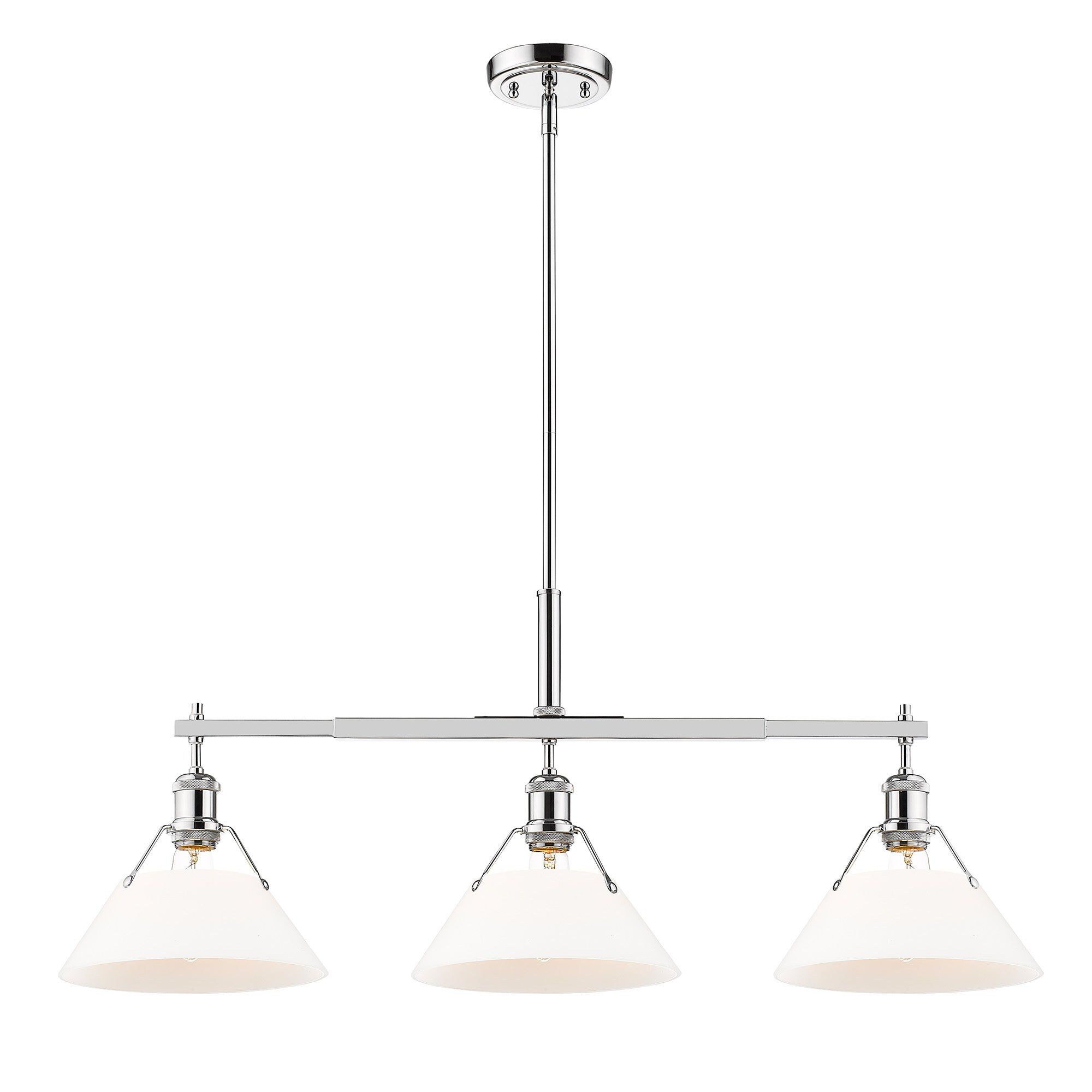 Shown in Chrome finish and Opal glass and Without Shade shade