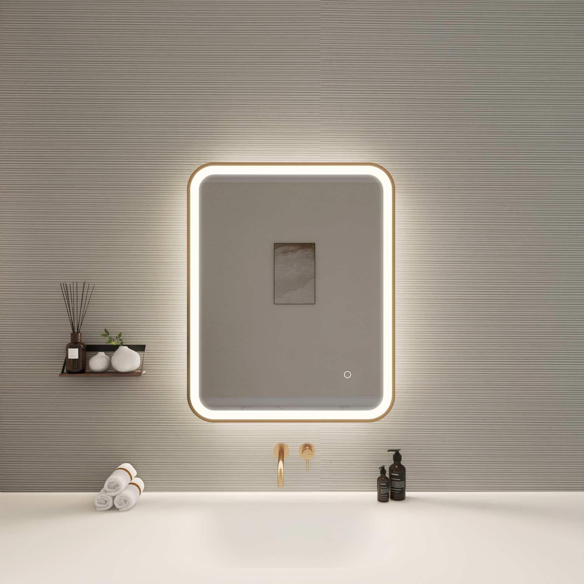 Harmoni 30 Inch Rectangular LED Lighted Mirror by Elegant Decor