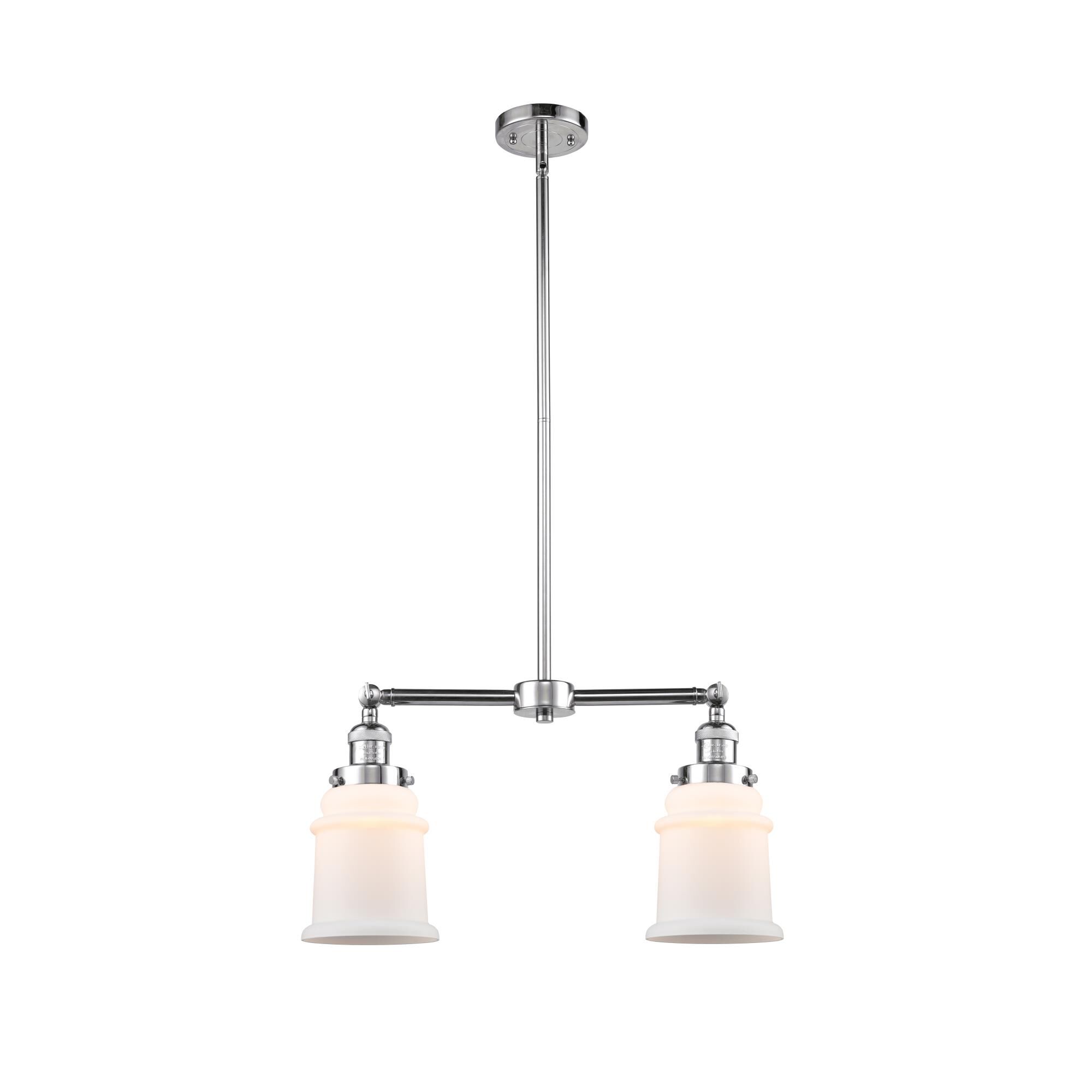 Shown in Polished Chrome finish and Matte White - Bell glass