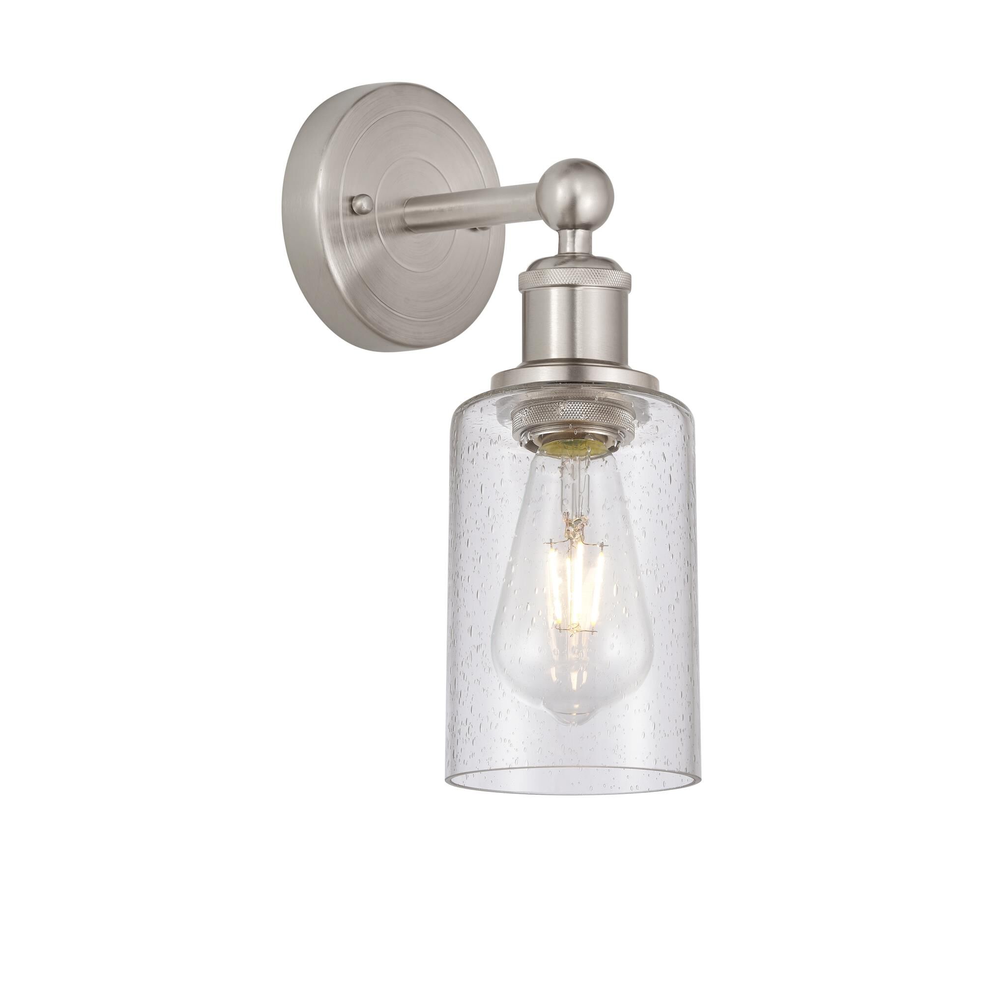 Shown in Brushed Satin Nickel finish and Seedy glass
