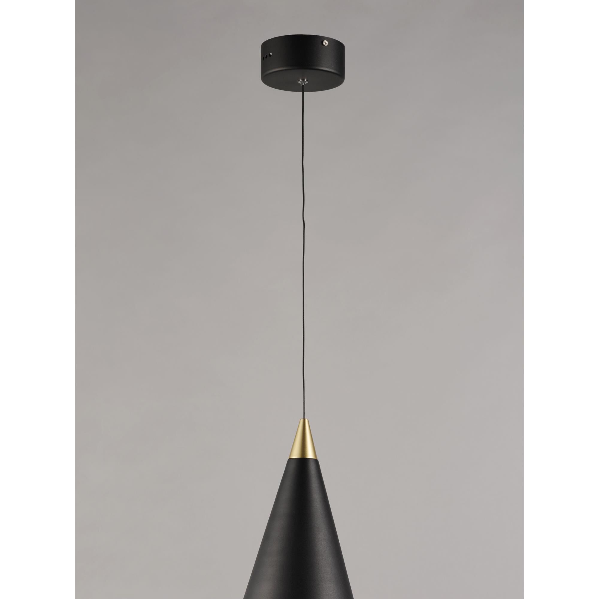 Shown in Black  -  Metallic Gold finish and Steel shade
