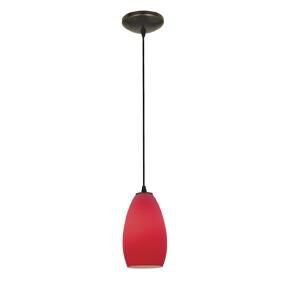 Shown in Oil Rubbed Bronze (Orb) finish and Red (Red) glass