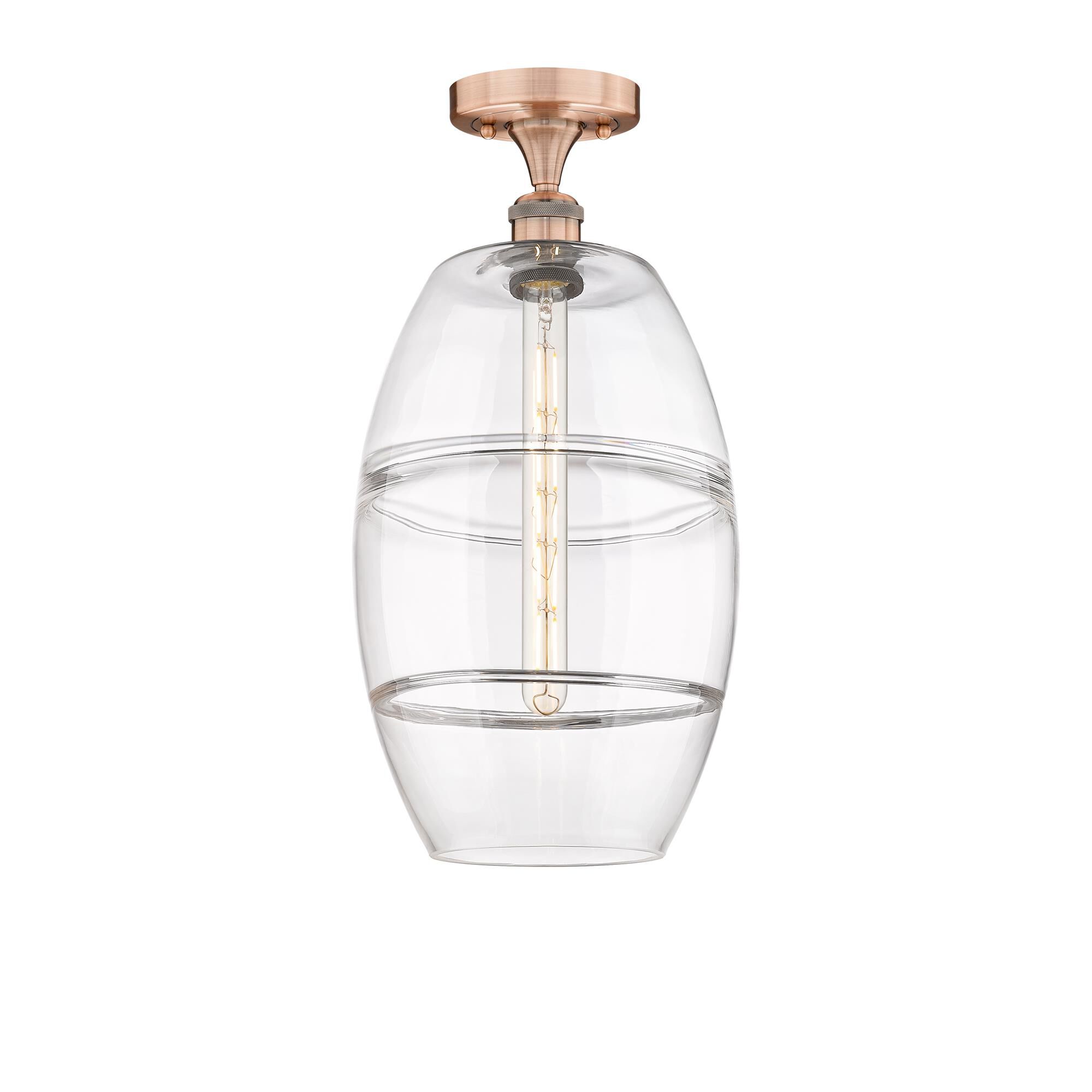 Shown in Antique Copper finish and Clear glass