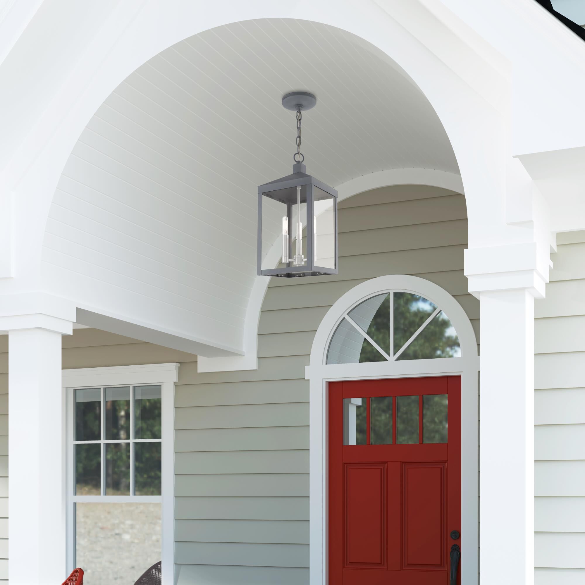 Shown in Nordic Gray finish and Clear glass