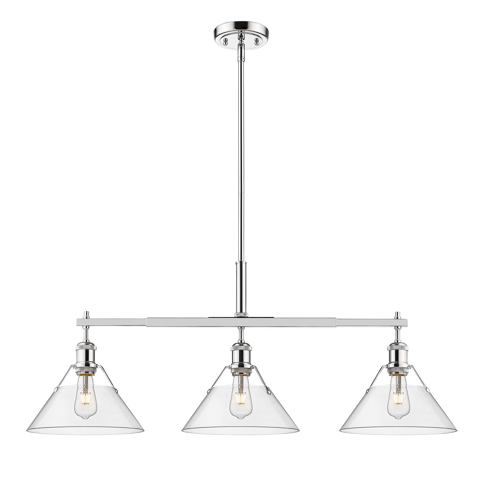 Shown in Chrome finish and Clear glass and Without Shade shade