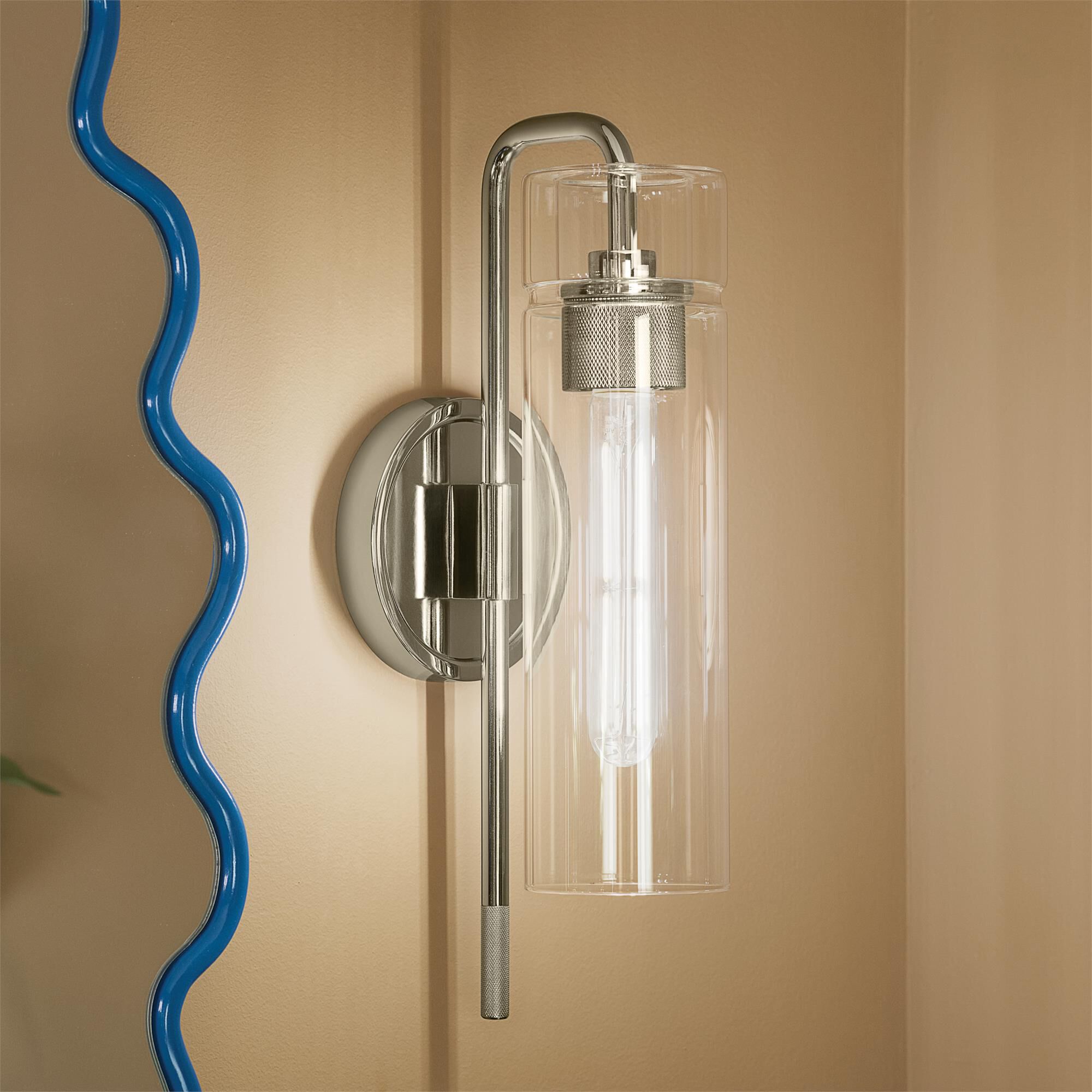 Shown in Polished Nickel finish and Clear glass
