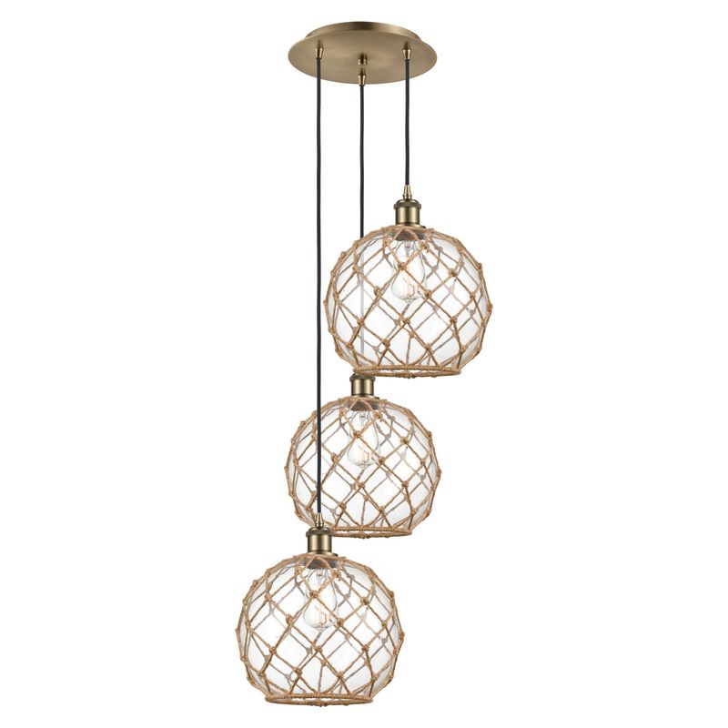 Bruno Marashlian Farmhouse Rope 17 Inch Multi Light Pendant by Innovations Lighting