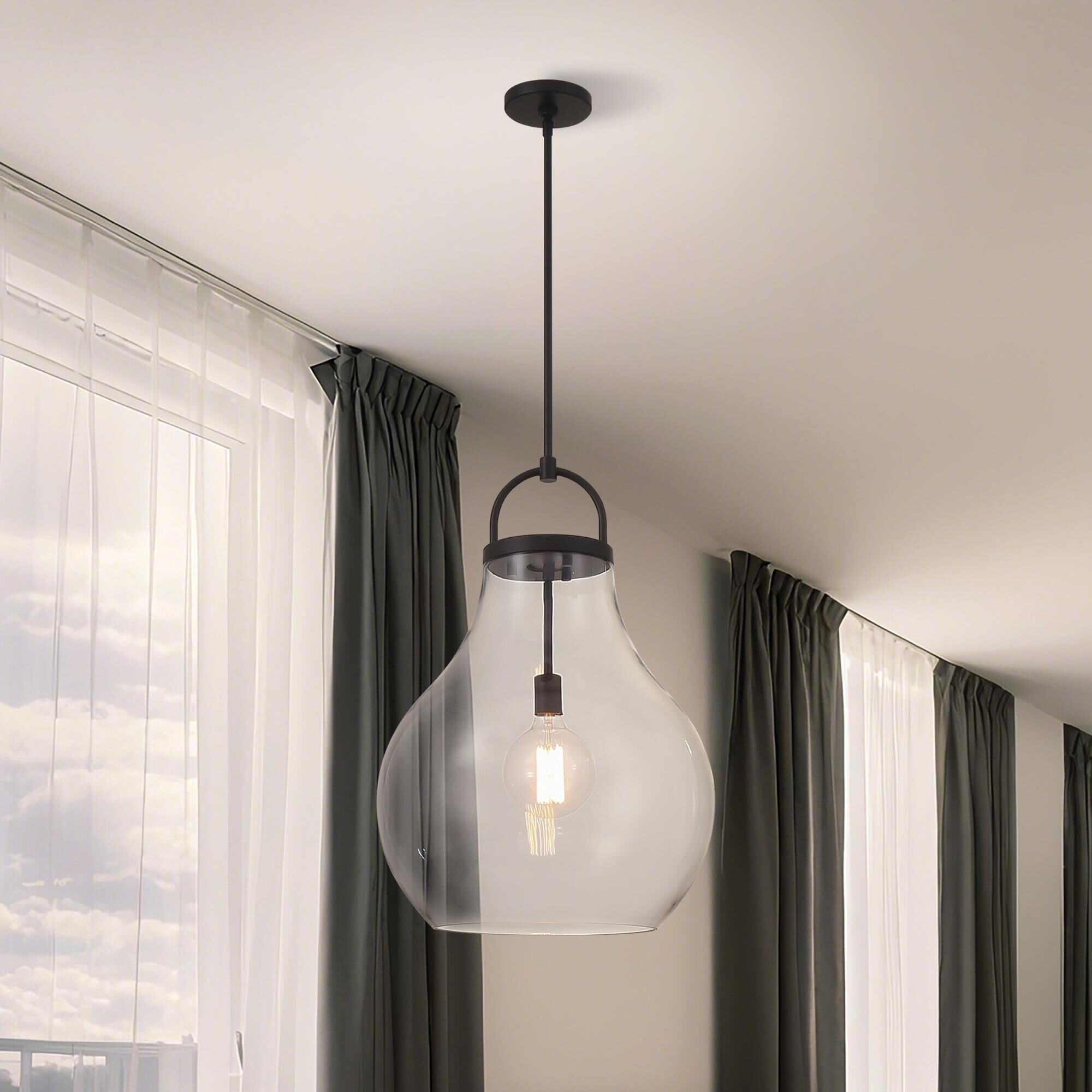 Shown in Matte Black finish and Clear glass