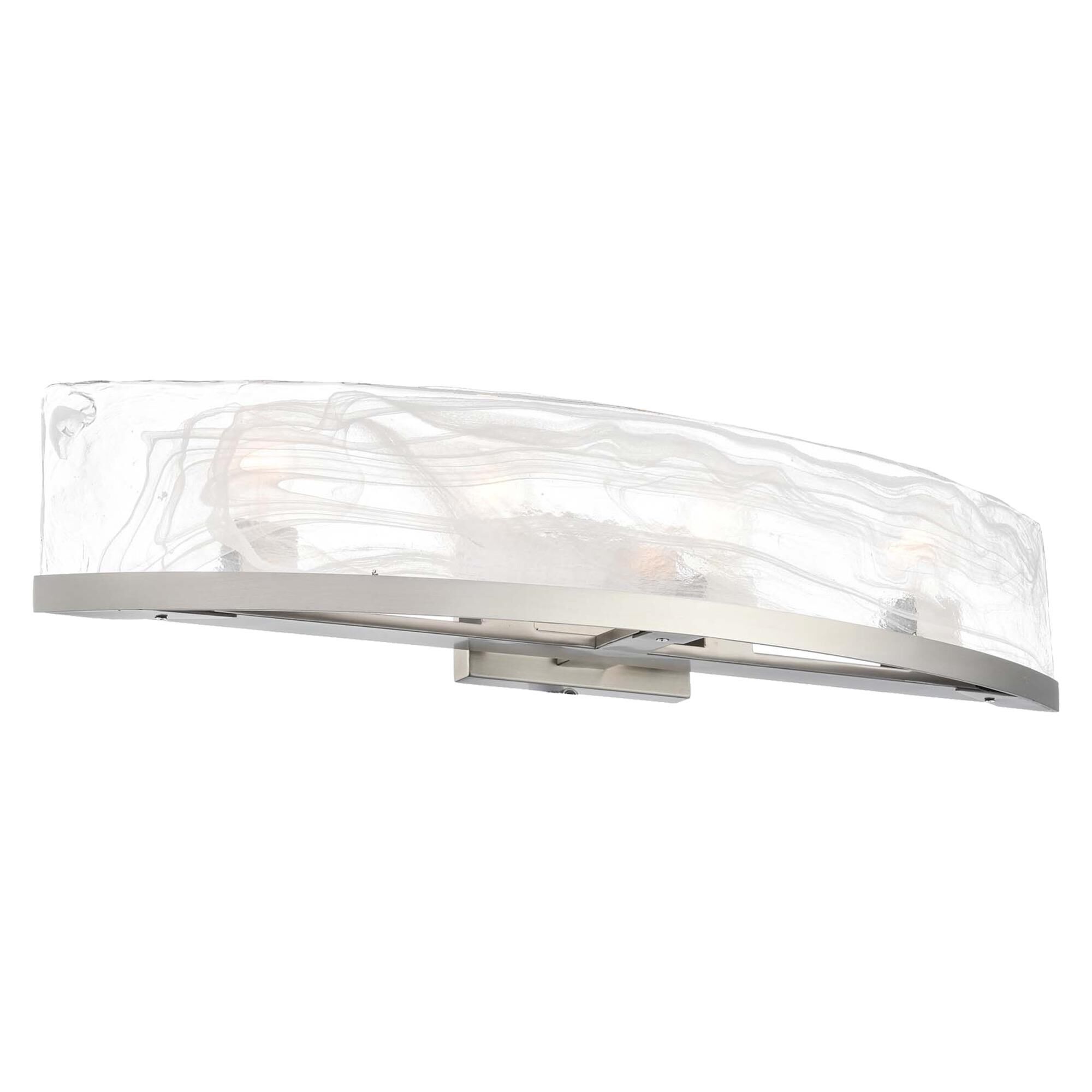 Shown in Brushed Nickel finish and Clear Alabaster glass