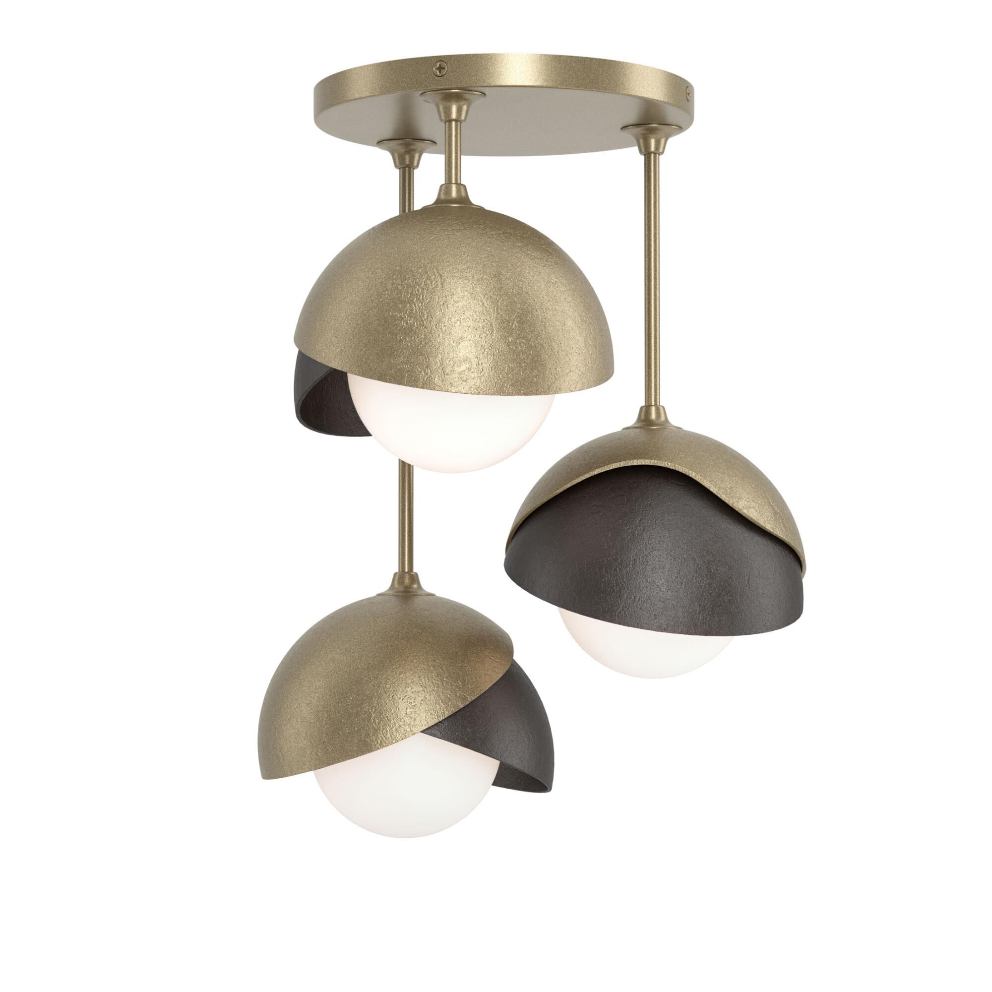 Shown in Soft Gold finish and Opal glass and Oil Rubbed Bronze  accent
