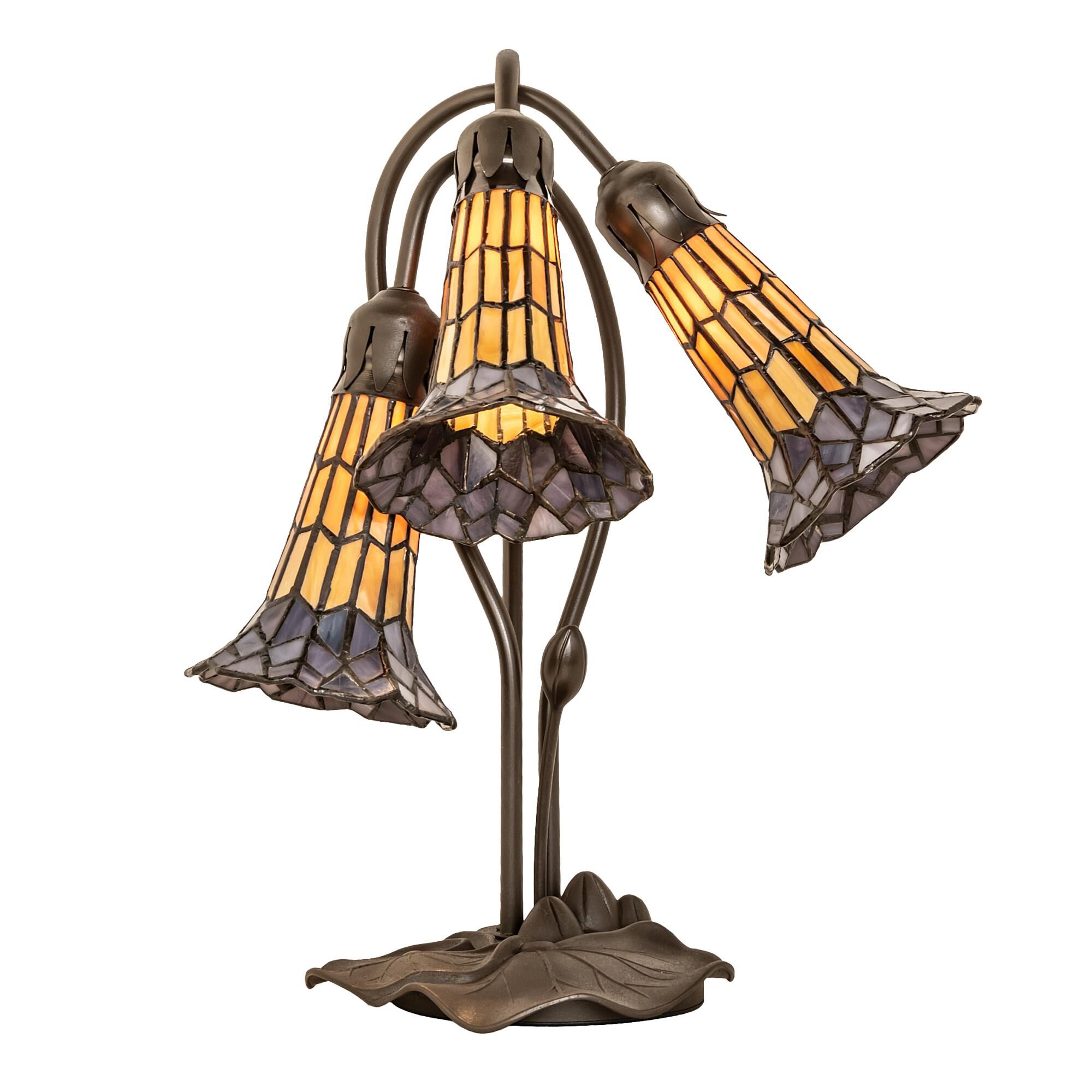 Stained Glass Pond Lily 16 Inch Accent Lamp by Meyda Lighting