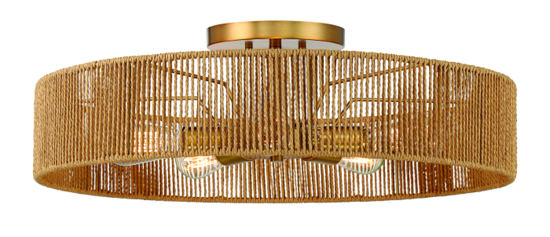 Ashe 24 Inch 5 Light Semi Flush Mount by Savoy House