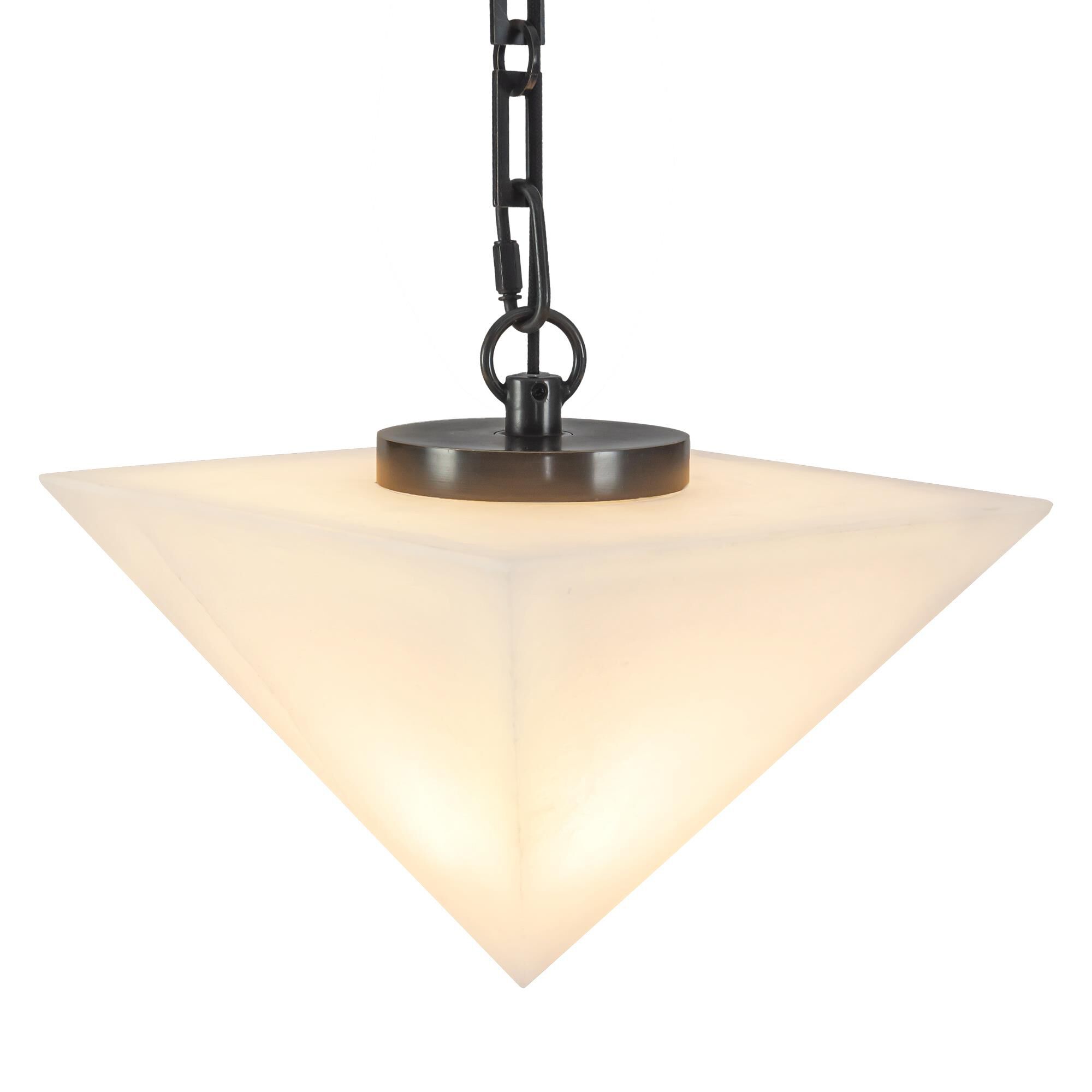 Shown in Urban Bronze finish and Alabaster glass