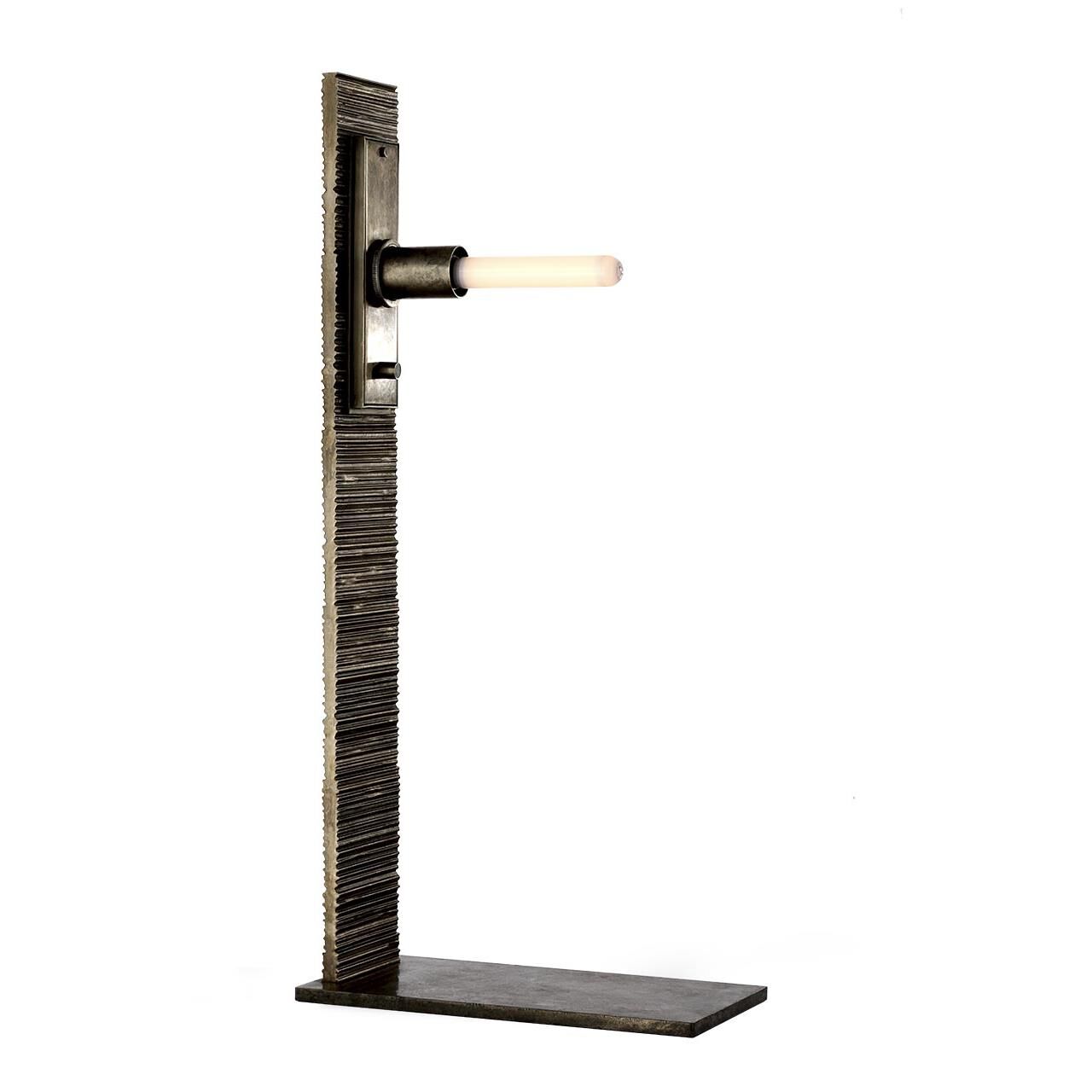 Shown in Ridged Graphite finish and Boucle Rectangle shade