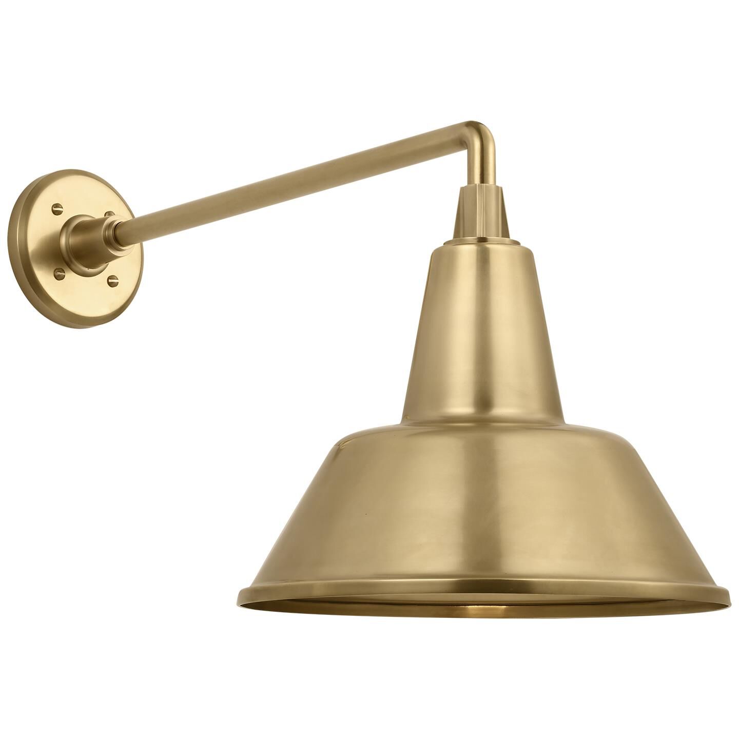 Shown in Hand-Rubbed Antique Brass finish and Gold shade