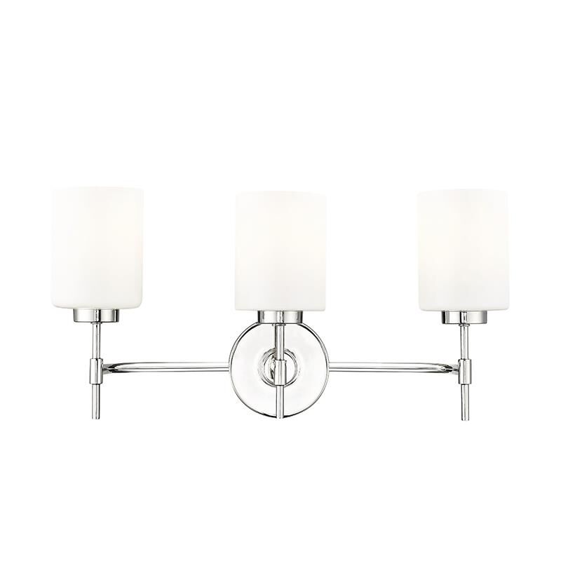Shown in Polished Nickel finish and Glossy Opal White glass
