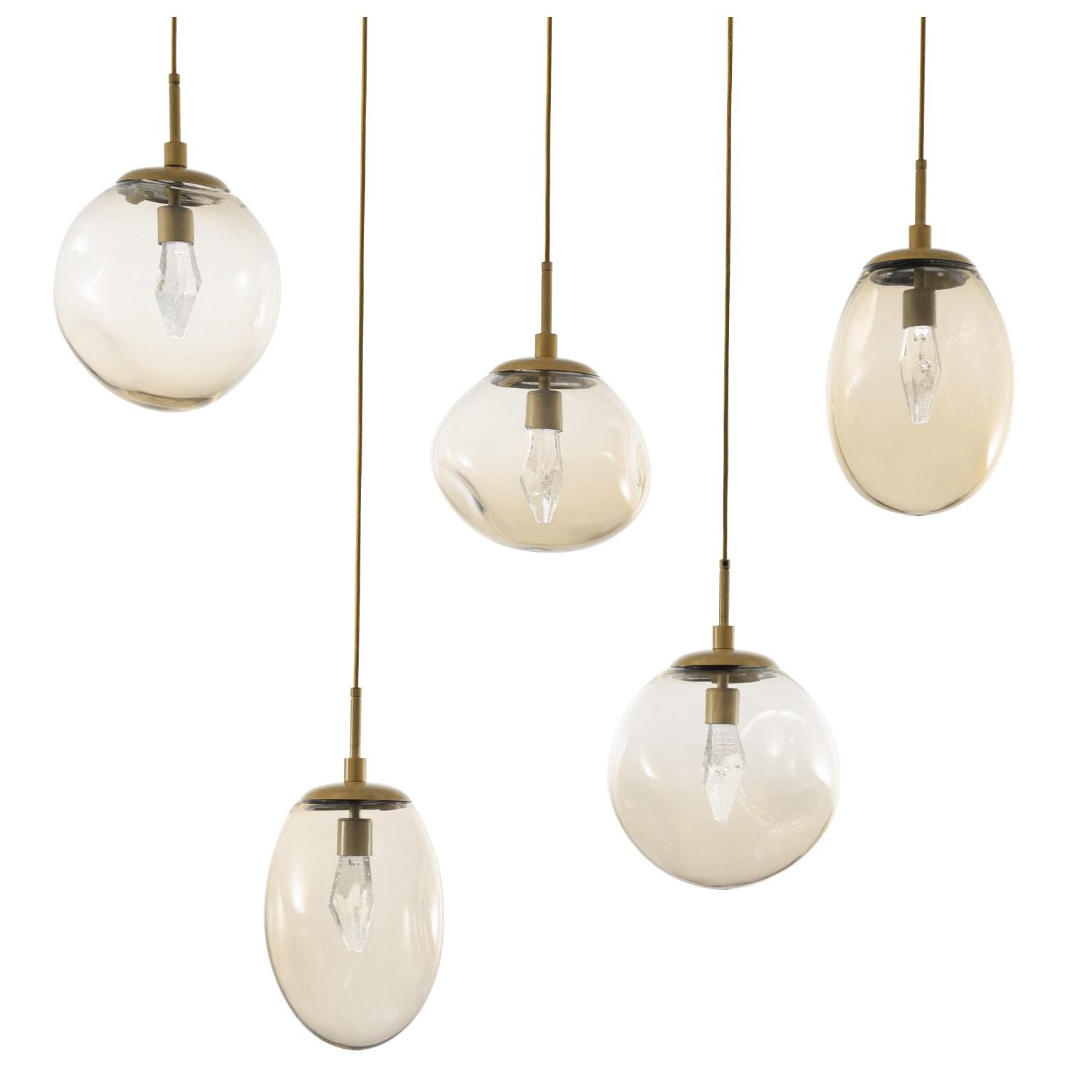 Shown in Gilded Brass finish and Geo Inner Amber Outer glass