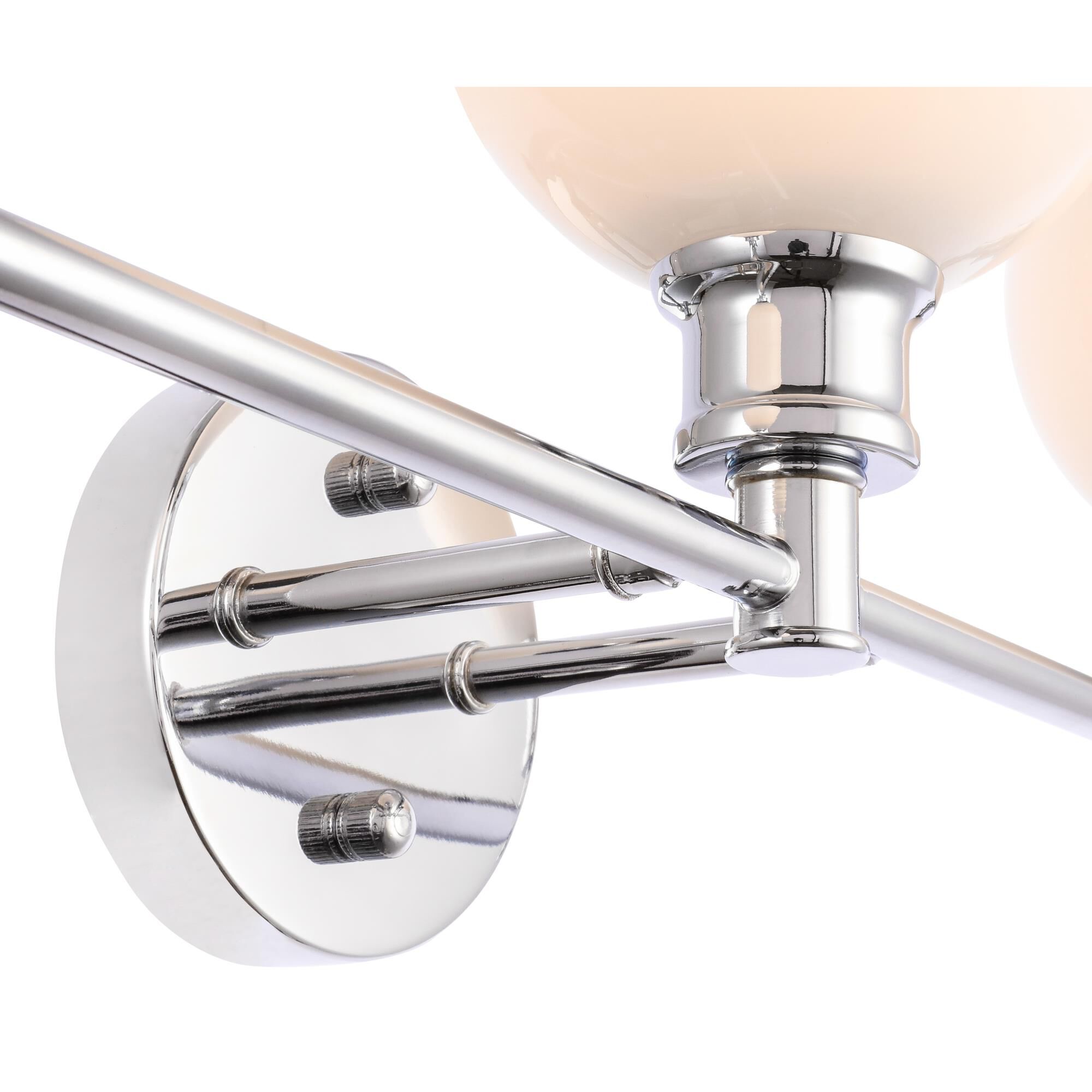 Shown in Chrome finish and Frosted White  glass