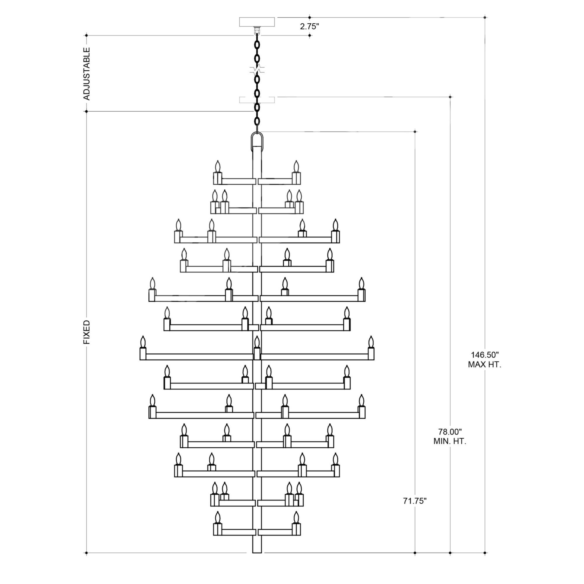 Andre 39 Inch 52 Light Chandelier by Currey and Company
