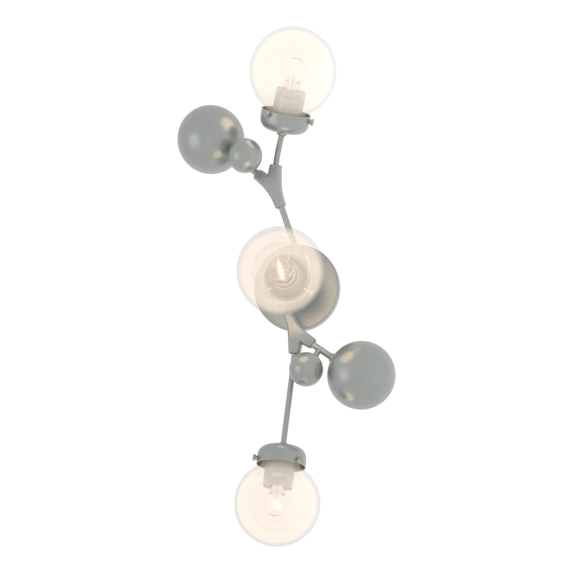 Shown in Vintage Platinum finish and Opaline glass